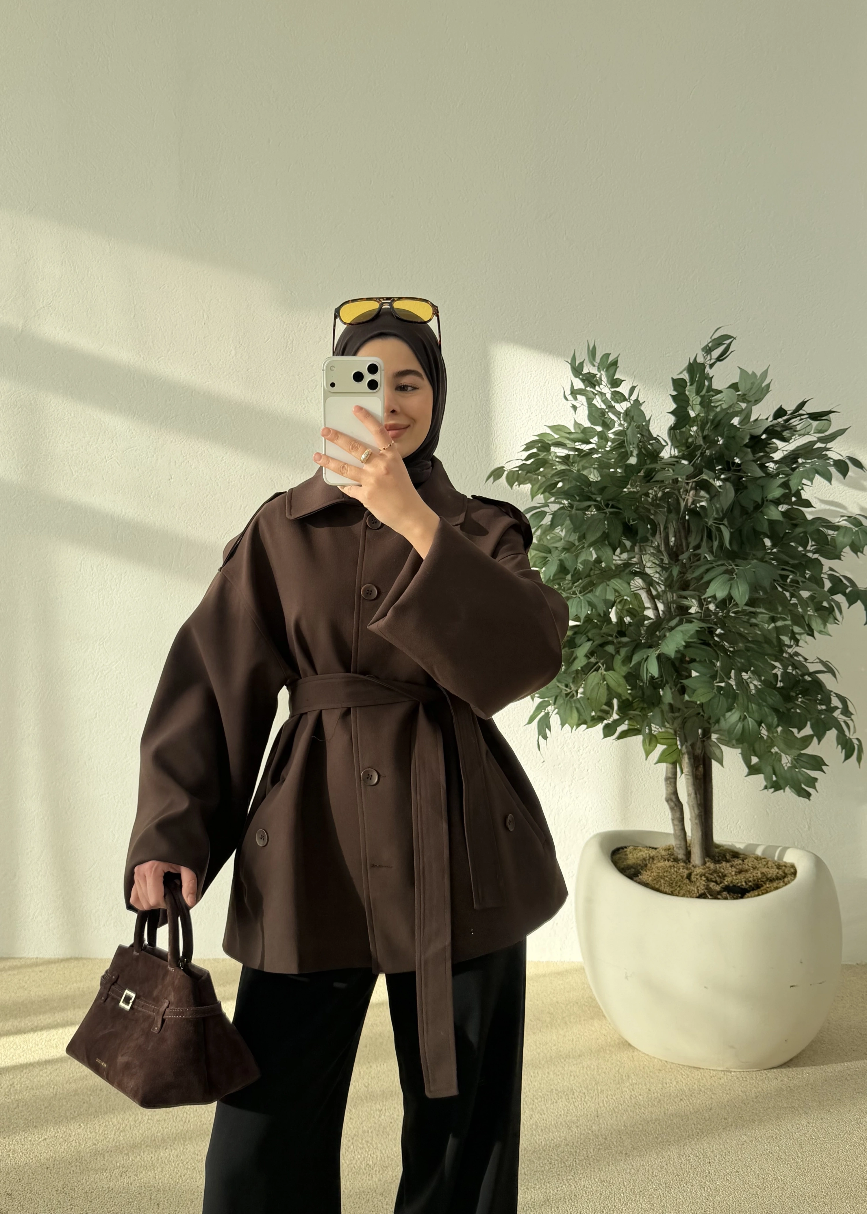 7651 MERİ TRENÇ KAHVE