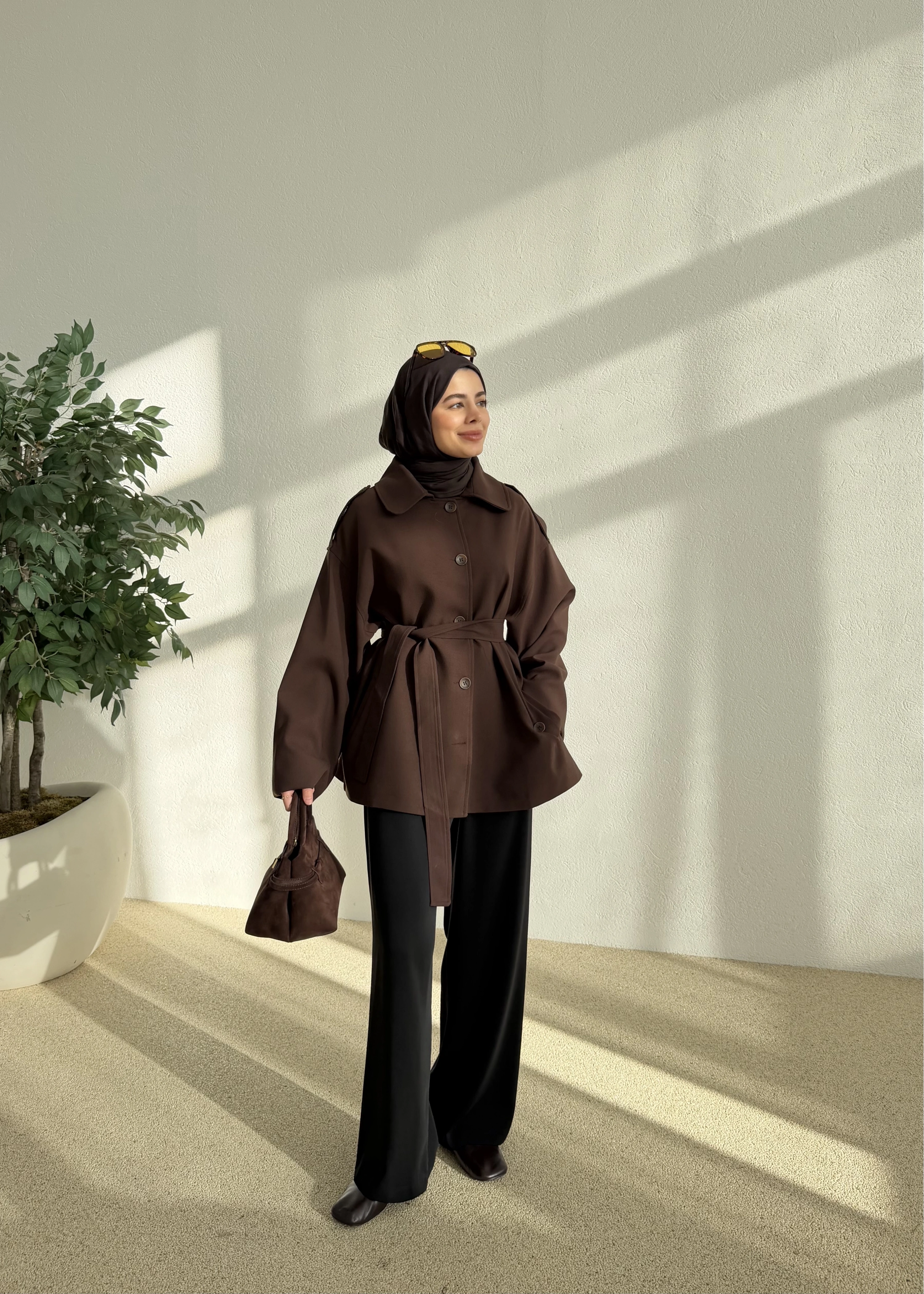 7651 MERİ TRENÇ KAHVE