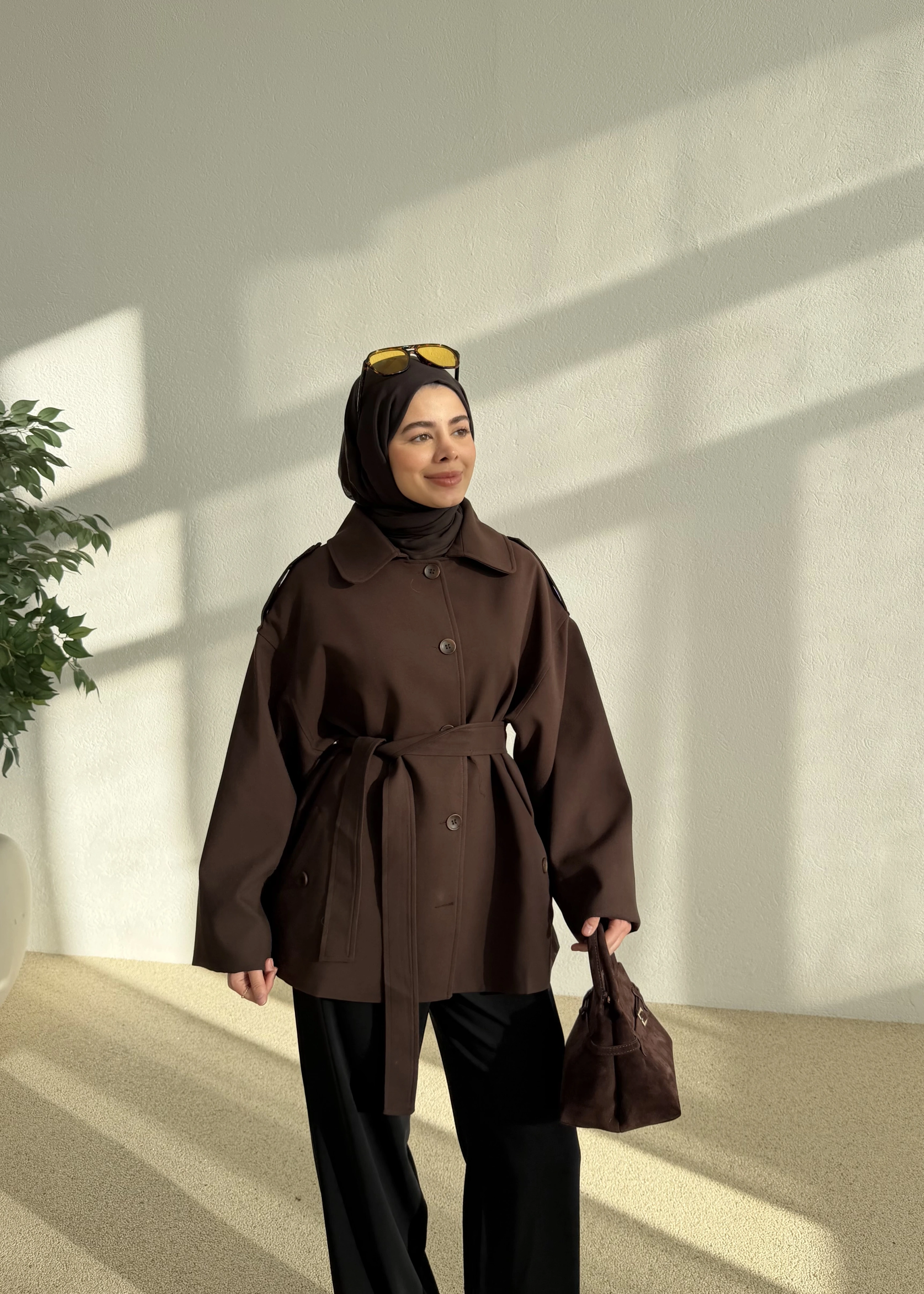 7651 MERİ TRENÇ KAHVE