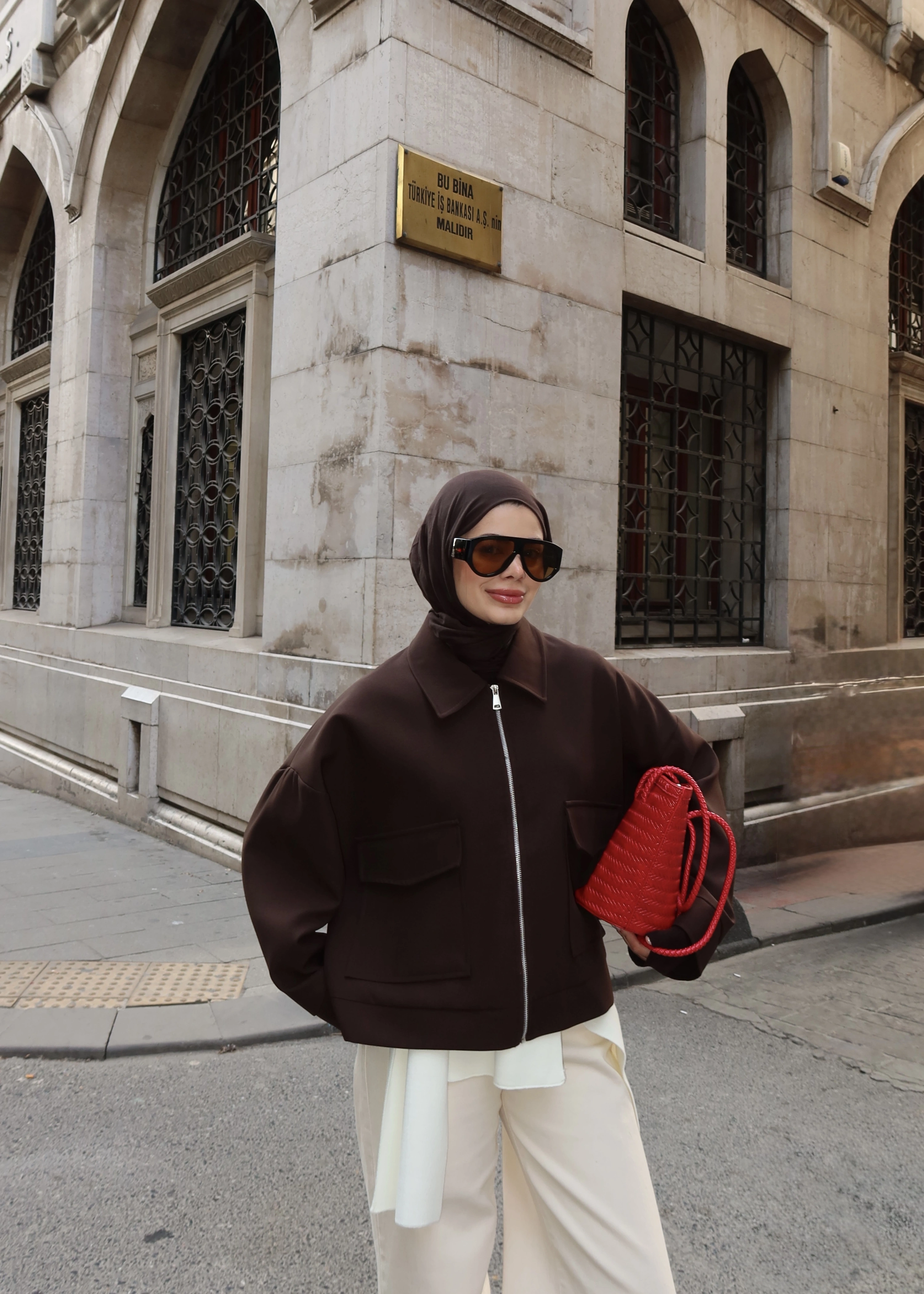 7670 BOMBER CEKET ACI KAHVE