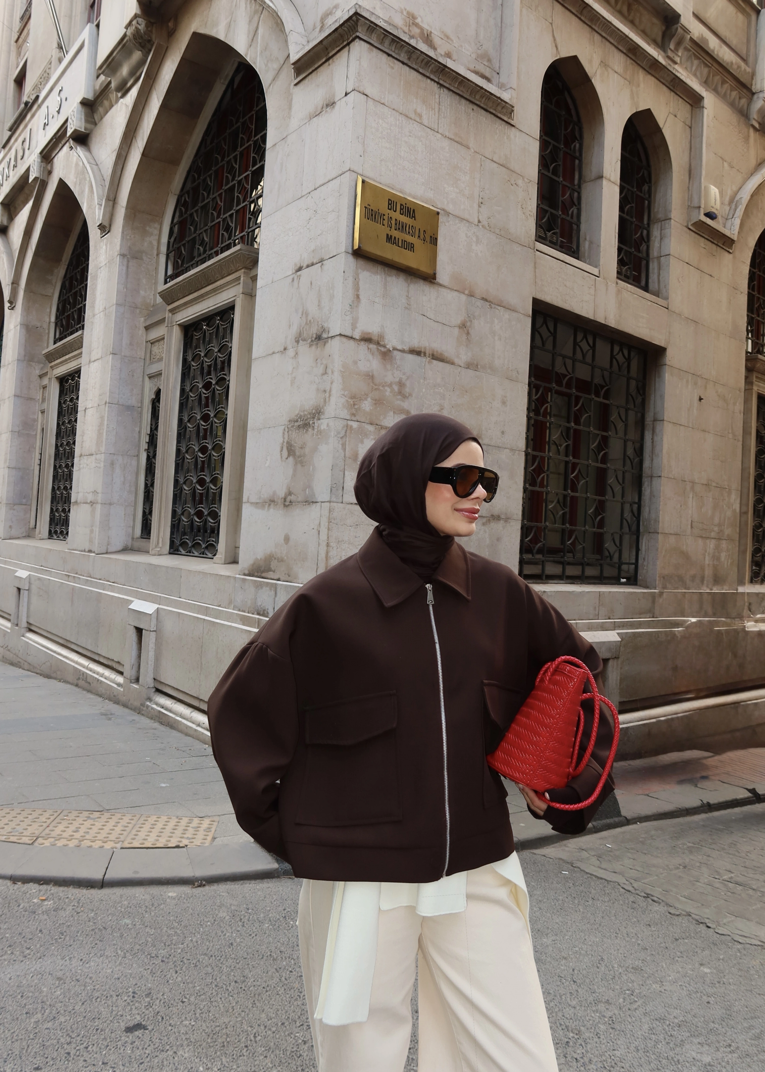 7670 BOMBER CEKET ACI KAHVE