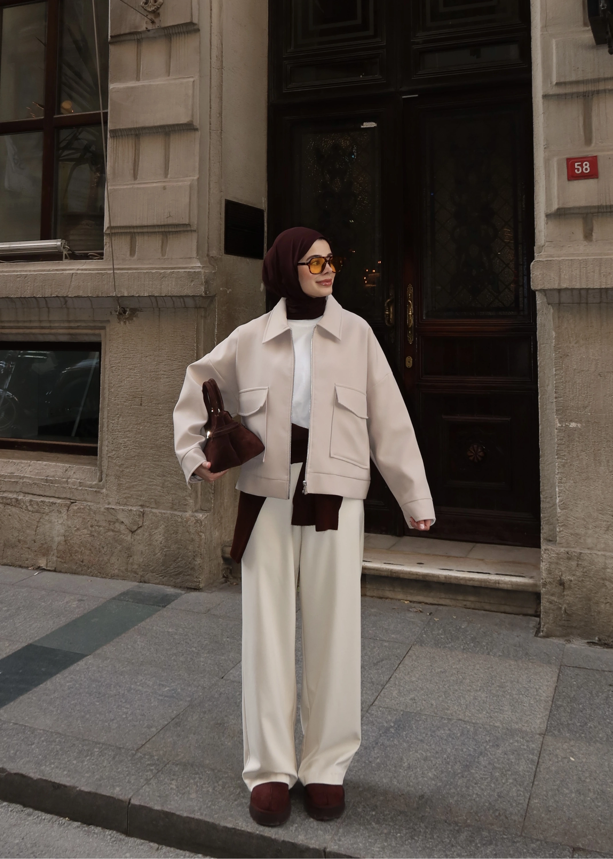 7670 BOMBER CEKET bej