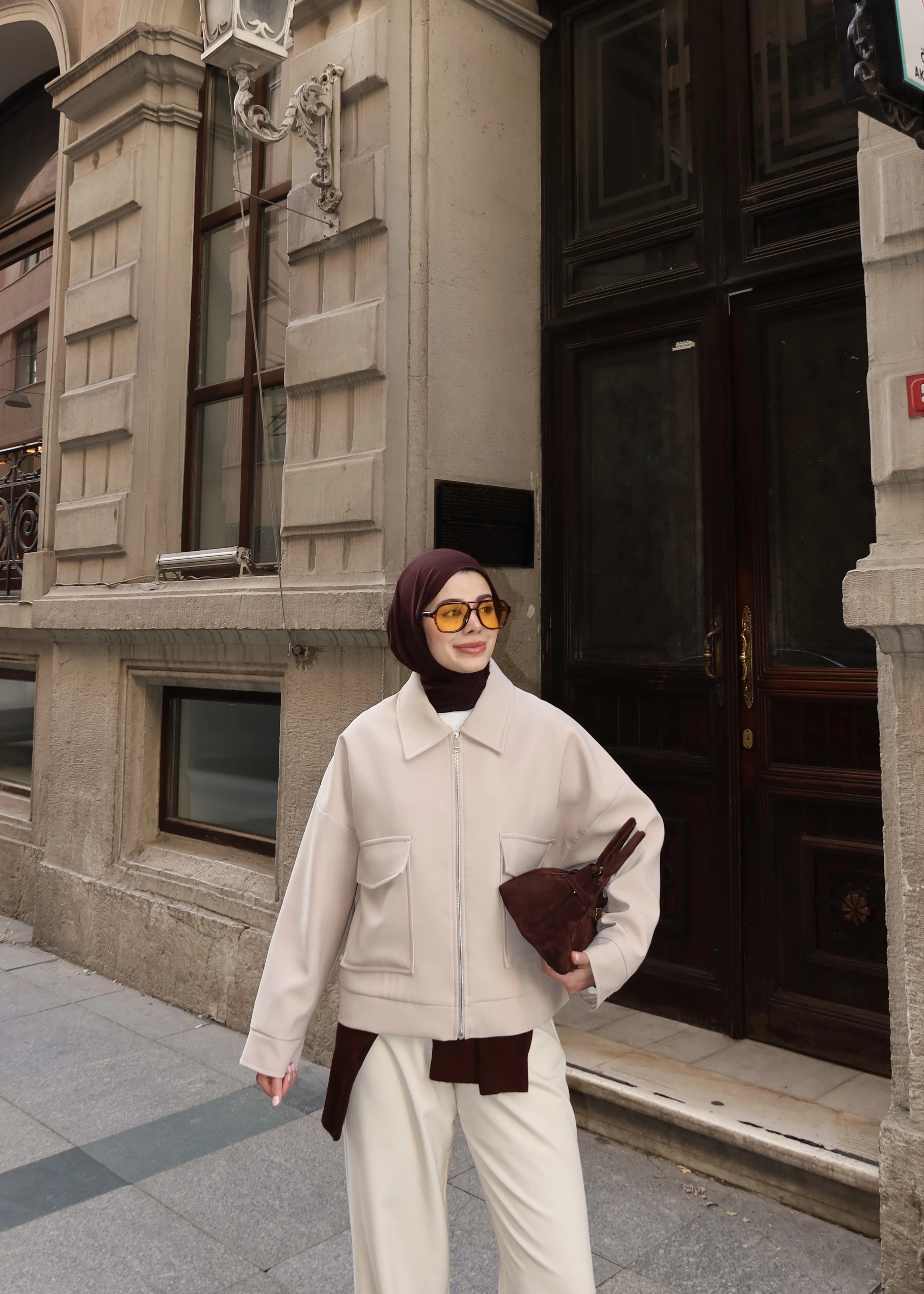 7670 BOMBER CEKET bej