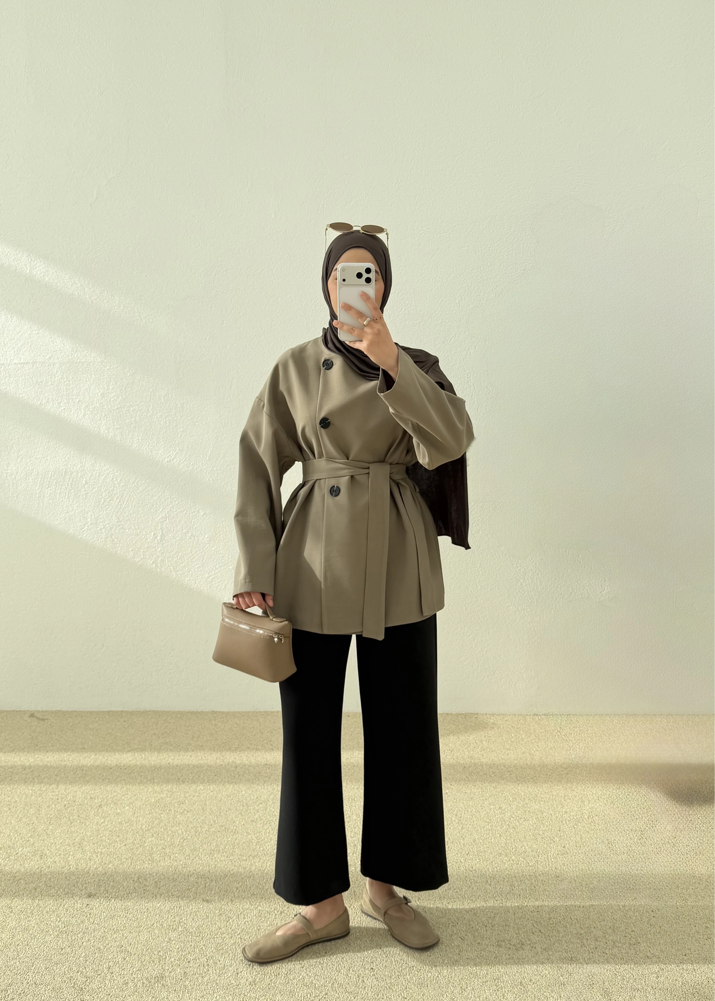 7672 KEMERLİ KISA TRENÇ MİNT YEŞİL