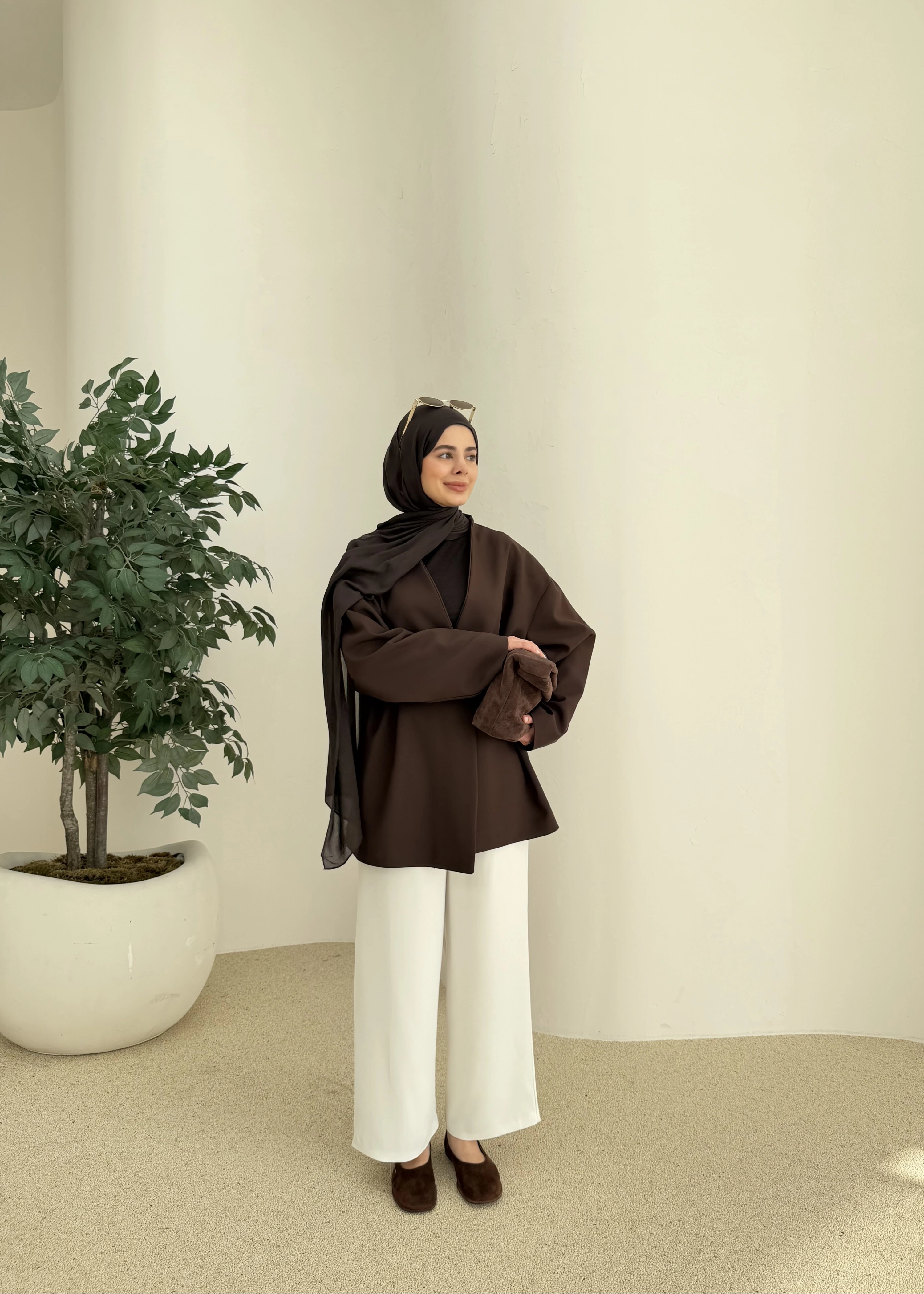 7673 POLEVİSKON CEKET KAHVE