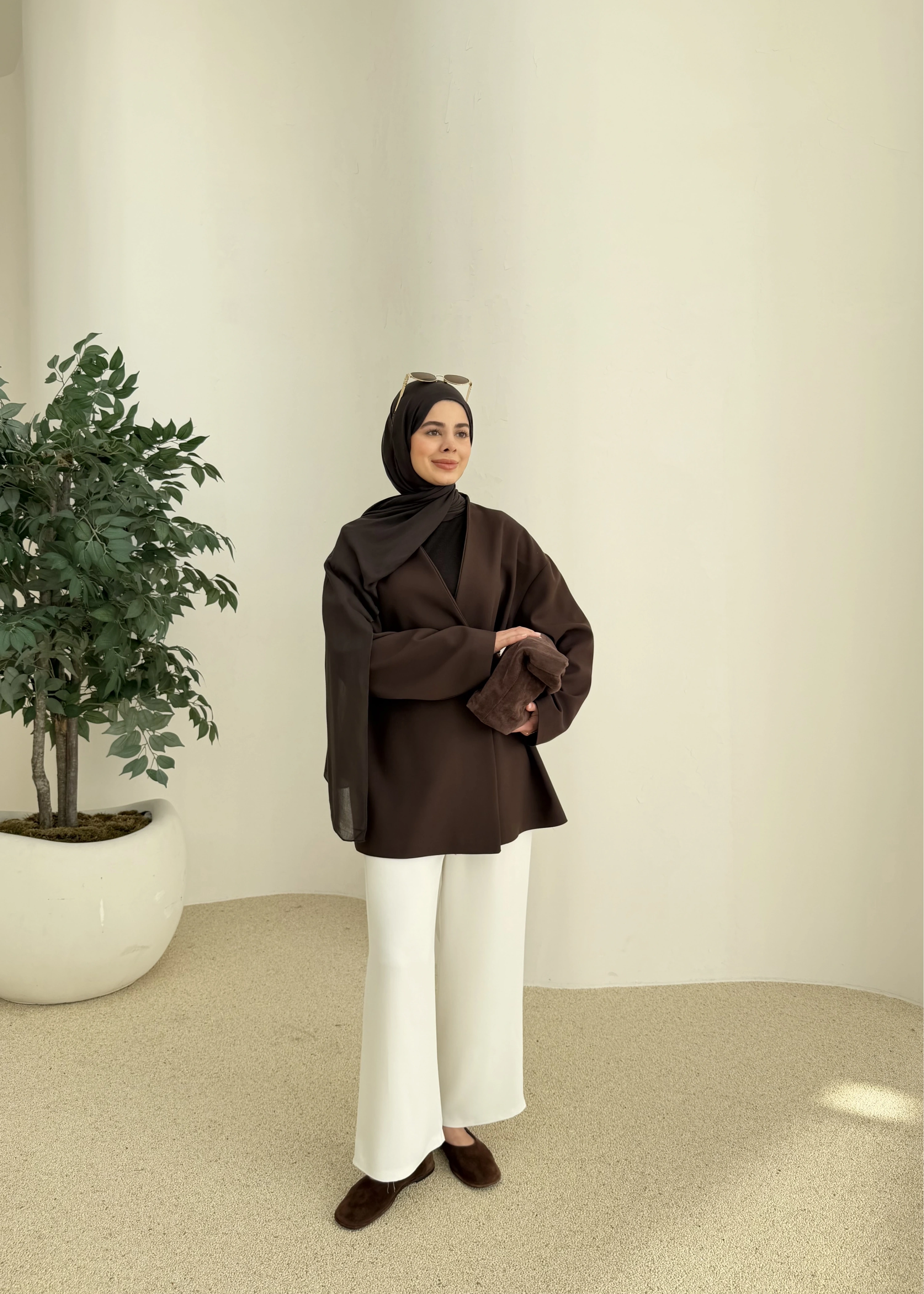 7673 POLEVİSKON CEKET KAHVE