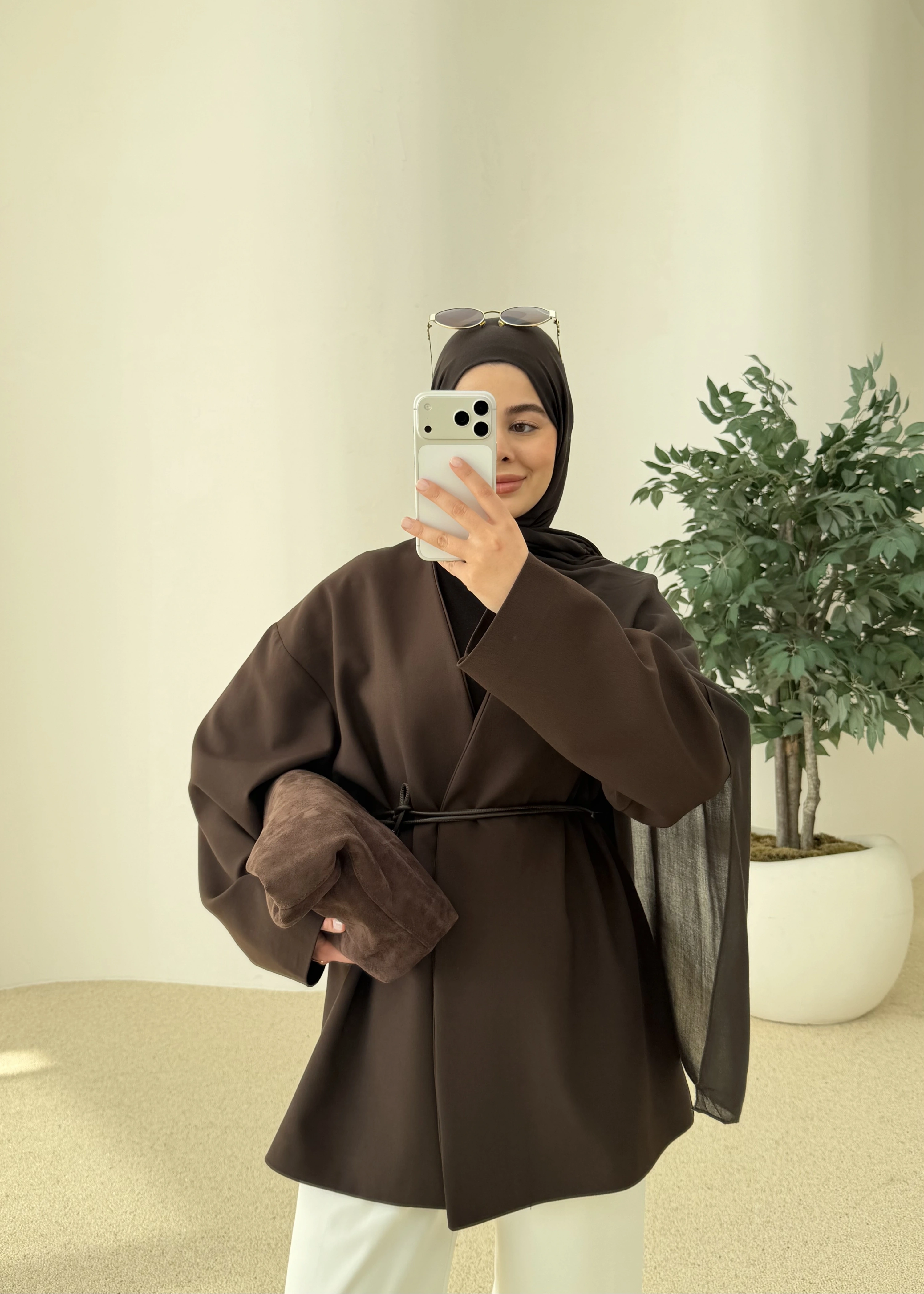 7673 POLEVİSKON CEKET KAHVE