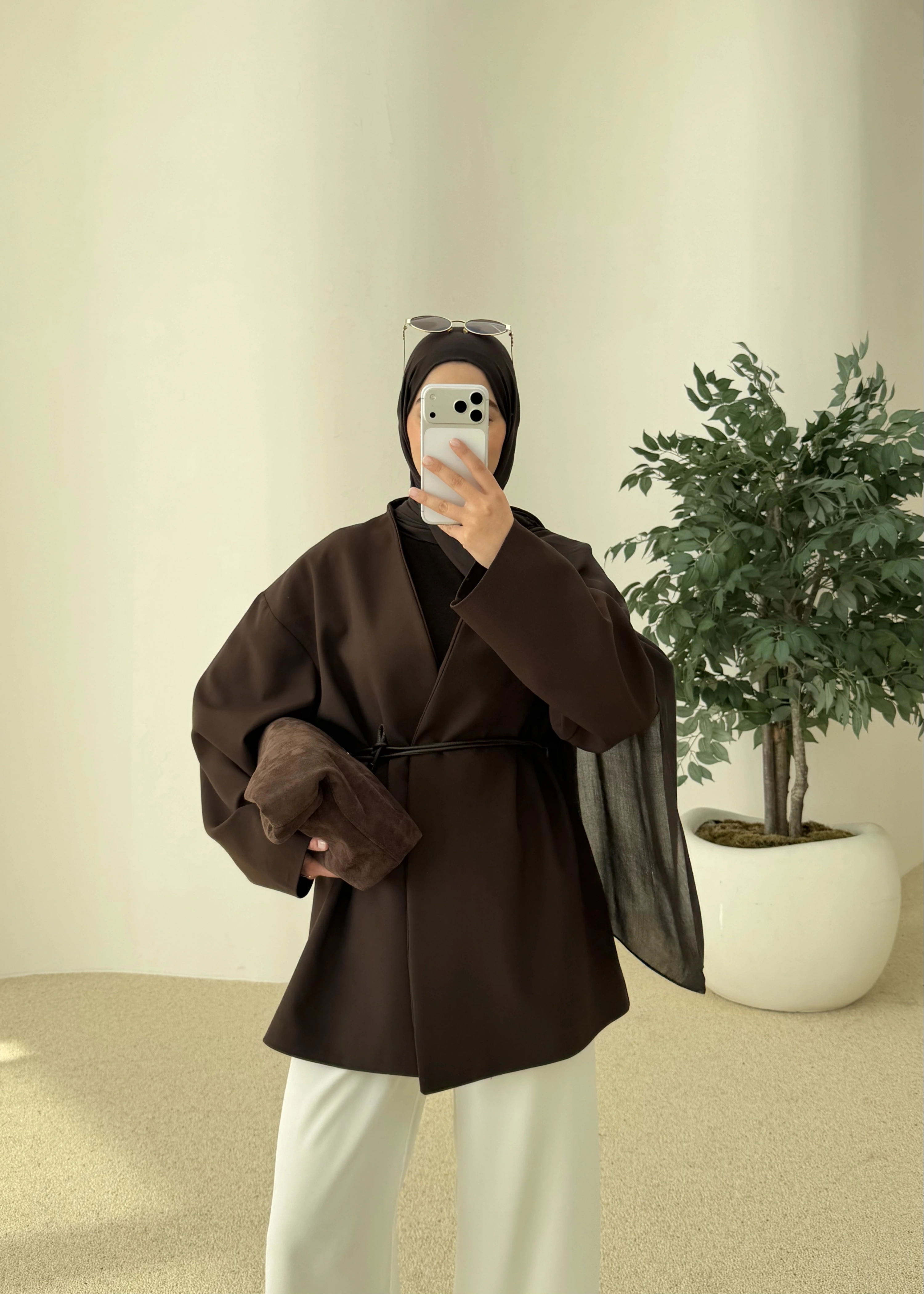 7673 POLEVİSKON CEKET KAHVE