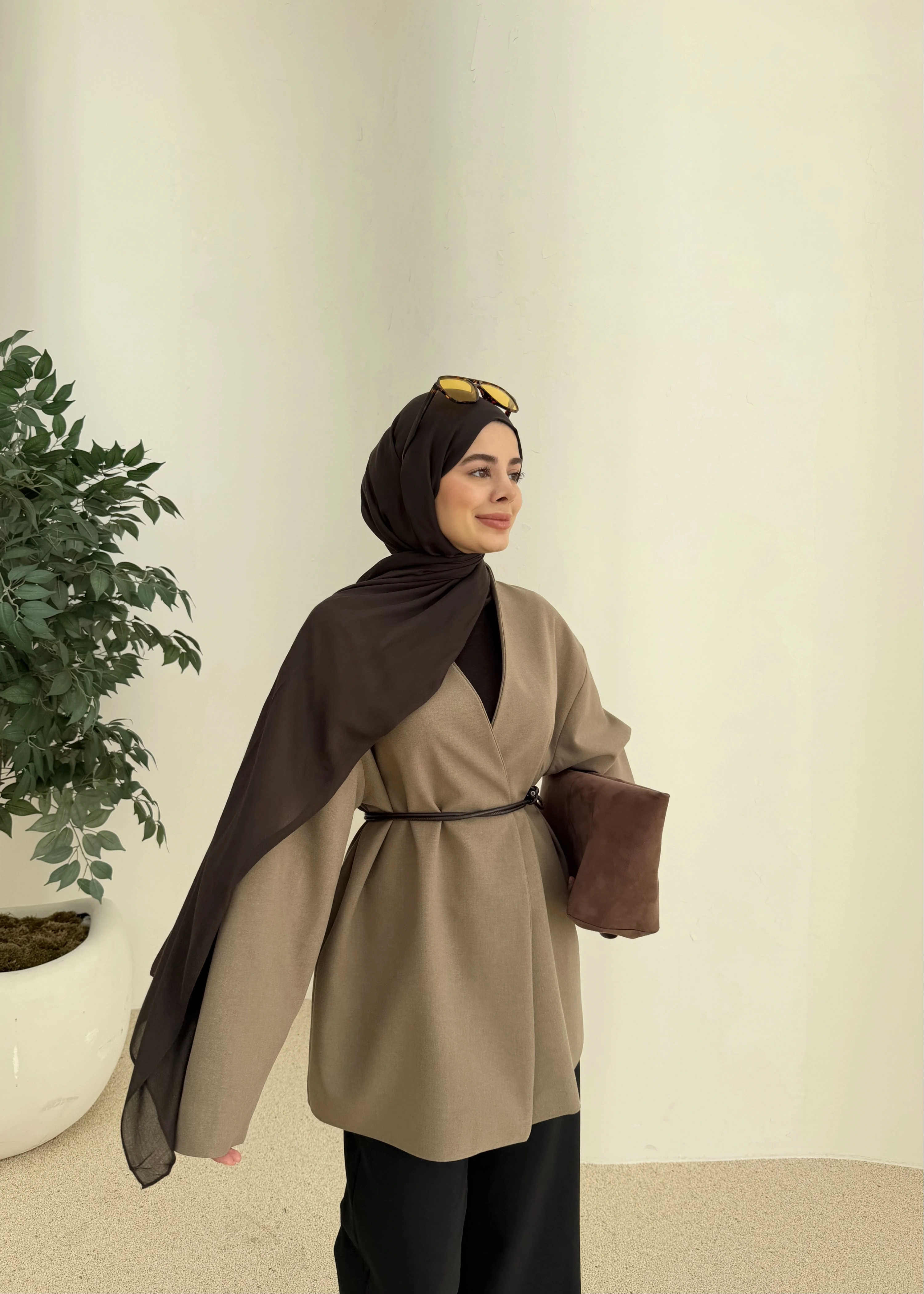 7673 POLEVİSKON CEKET VİZON