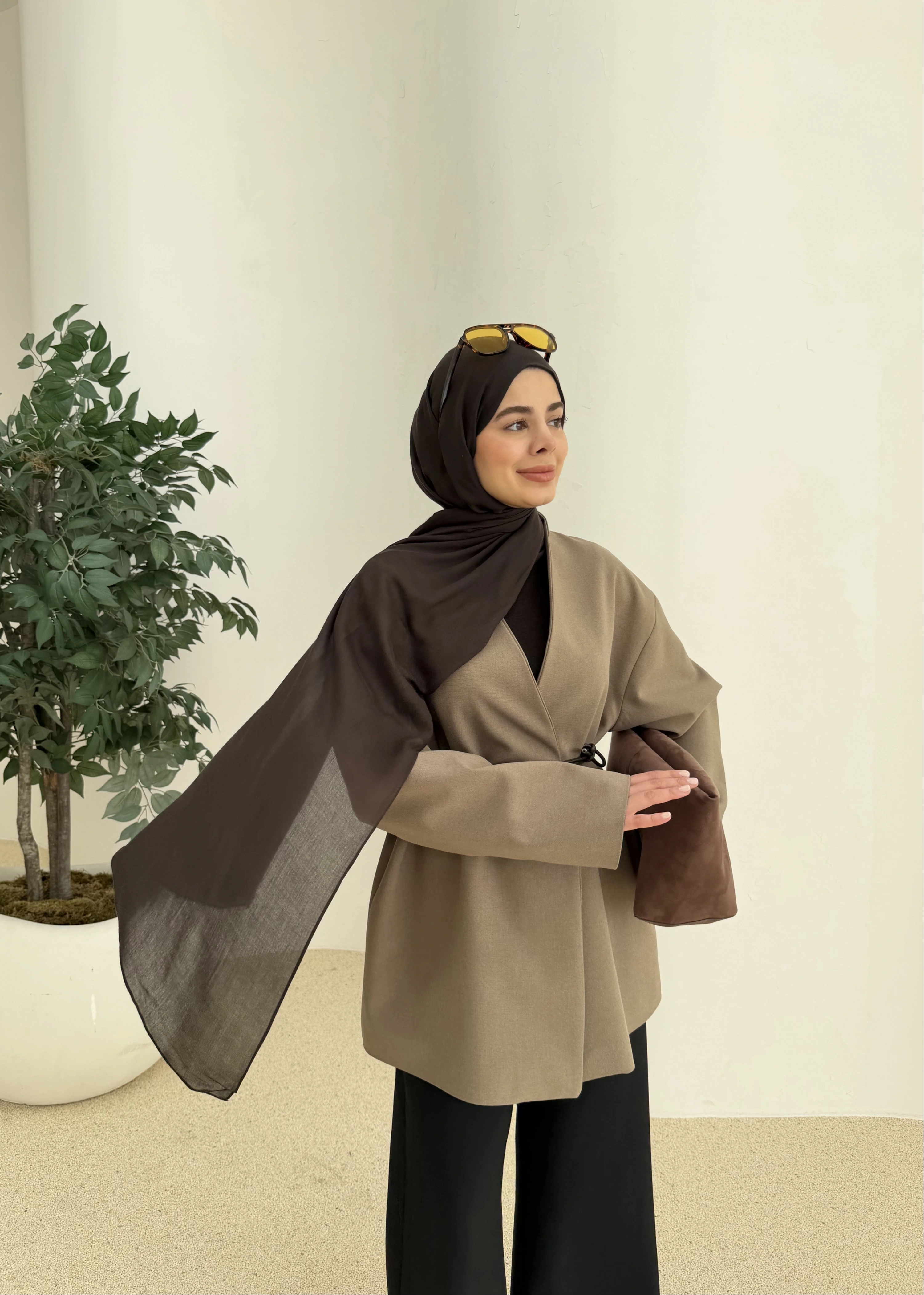 7673 POLEVİSKON CEKET VİZON