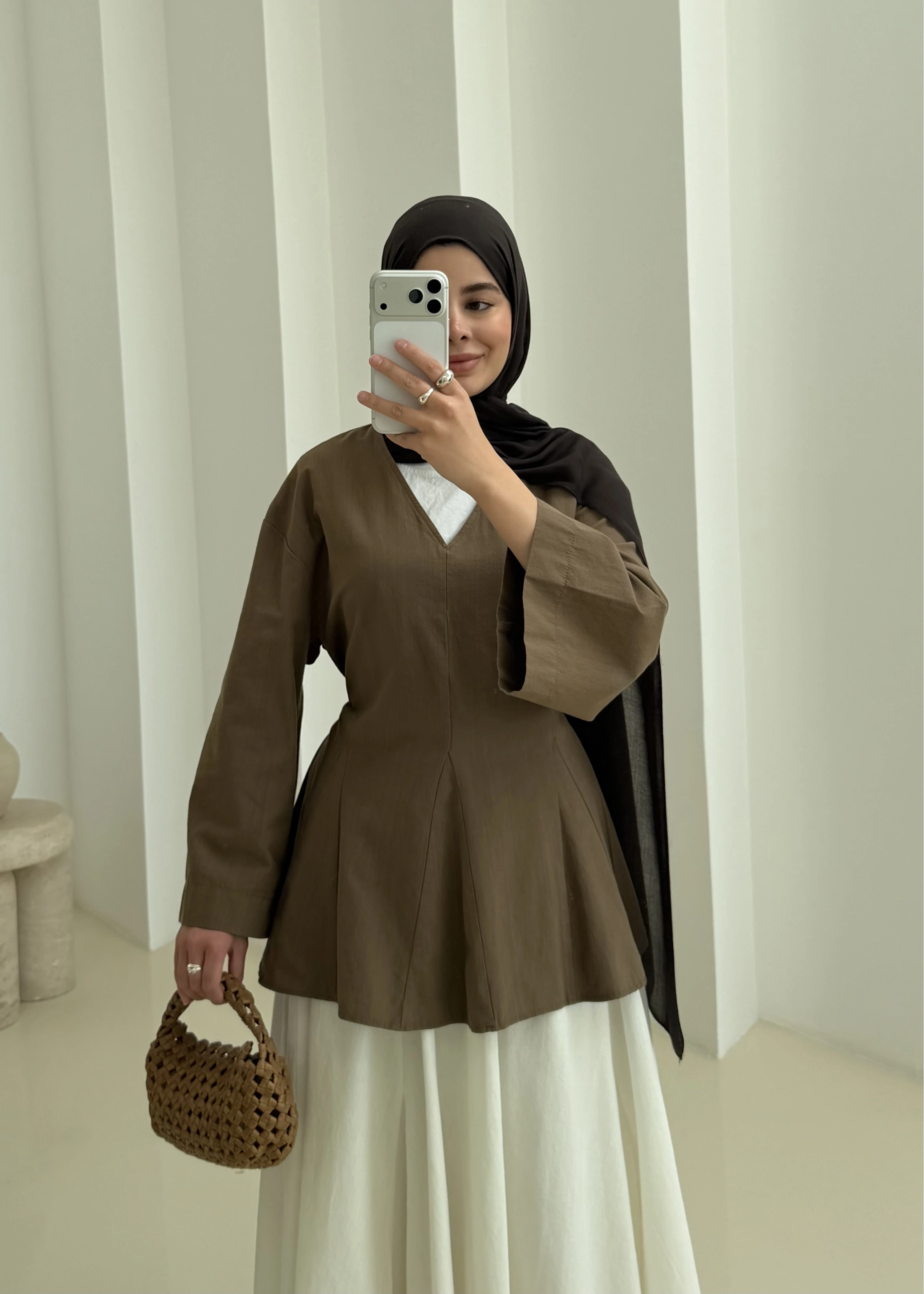 8975 KETEN V YAKA BLUZ !! HAKi