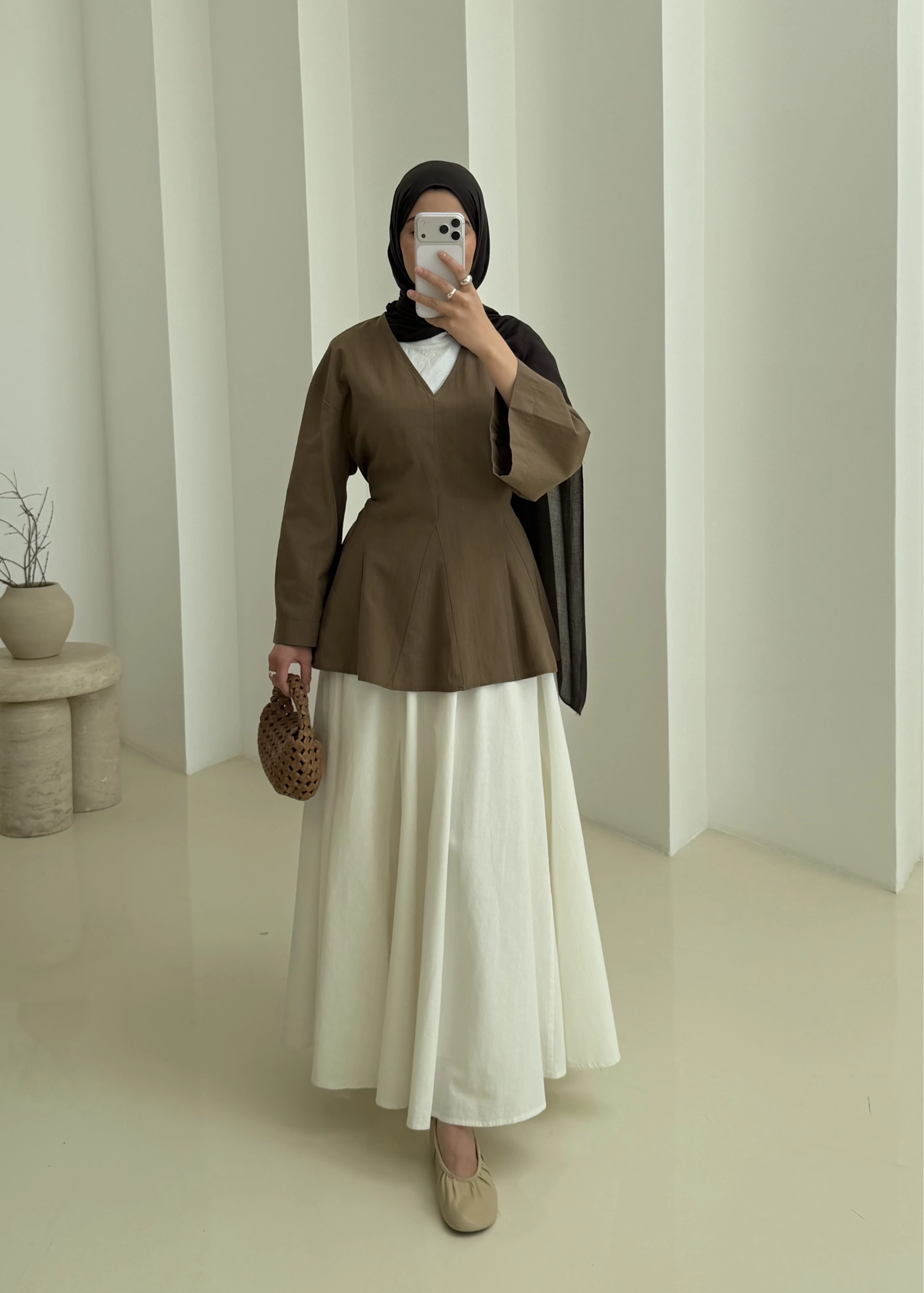 8975 KETEN V YAKA BLUZ !! HAKi