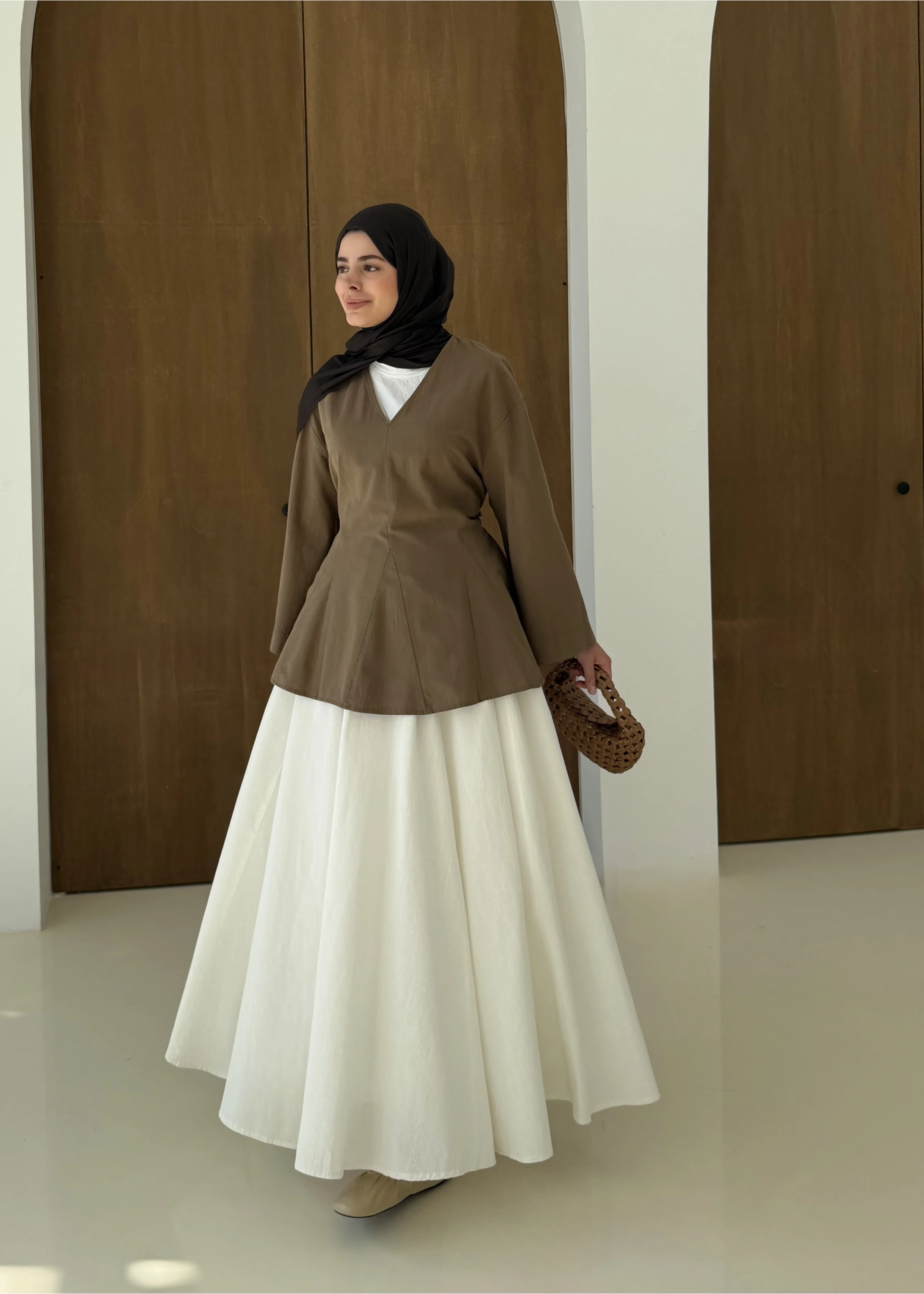 8975 KETEN V YAKA BLUZ !! HAKi