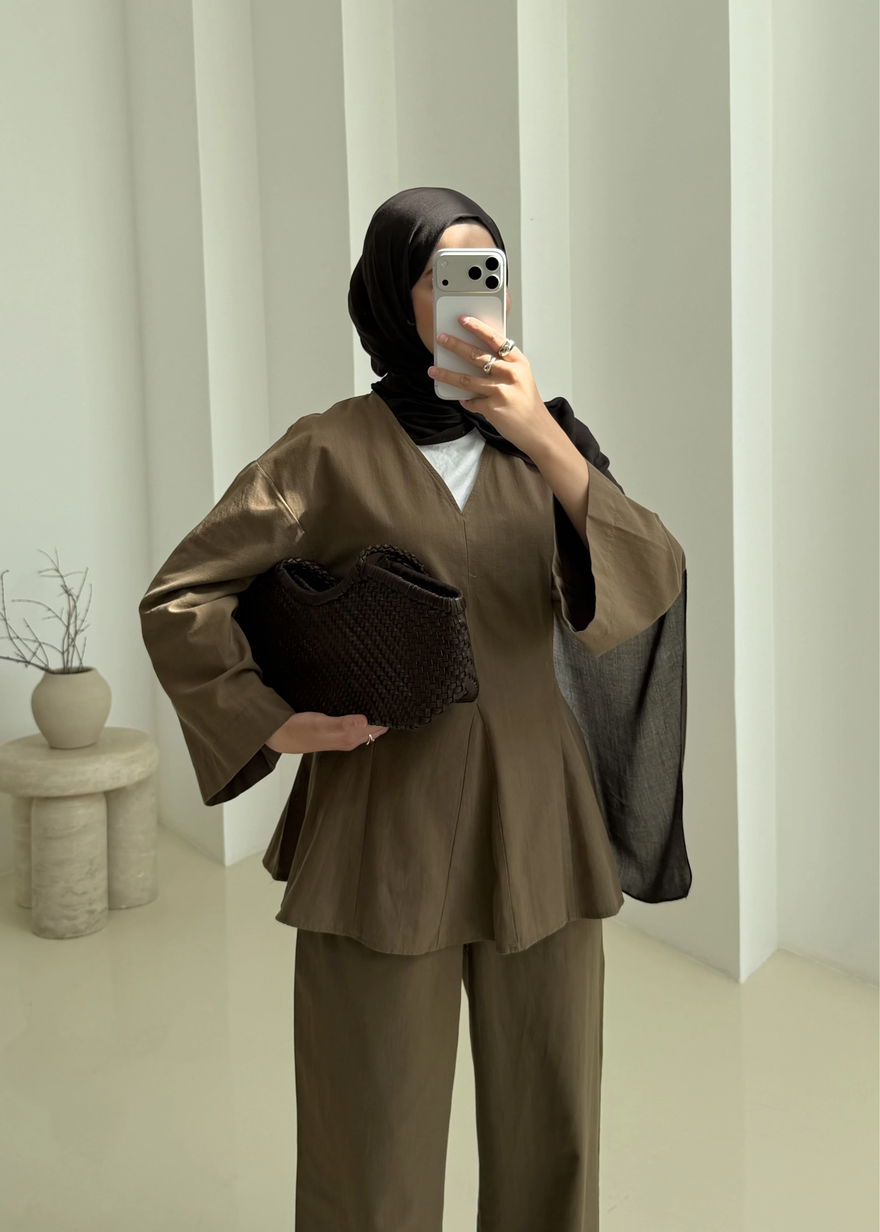 8975 KETEN V YAKA BLUZ !! HAKi