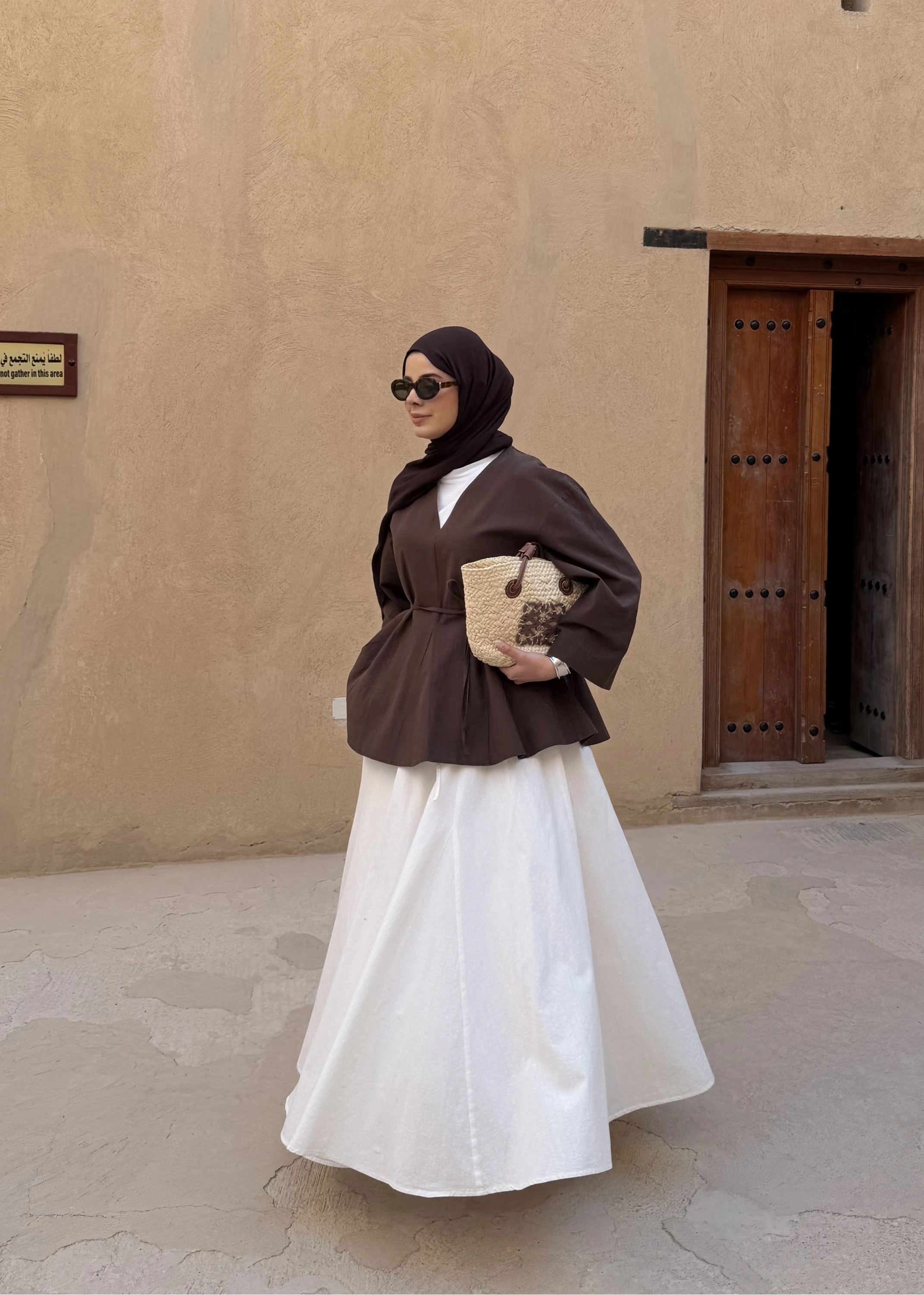 8975 KETEN V YAKA BLUZ !! KAHVE