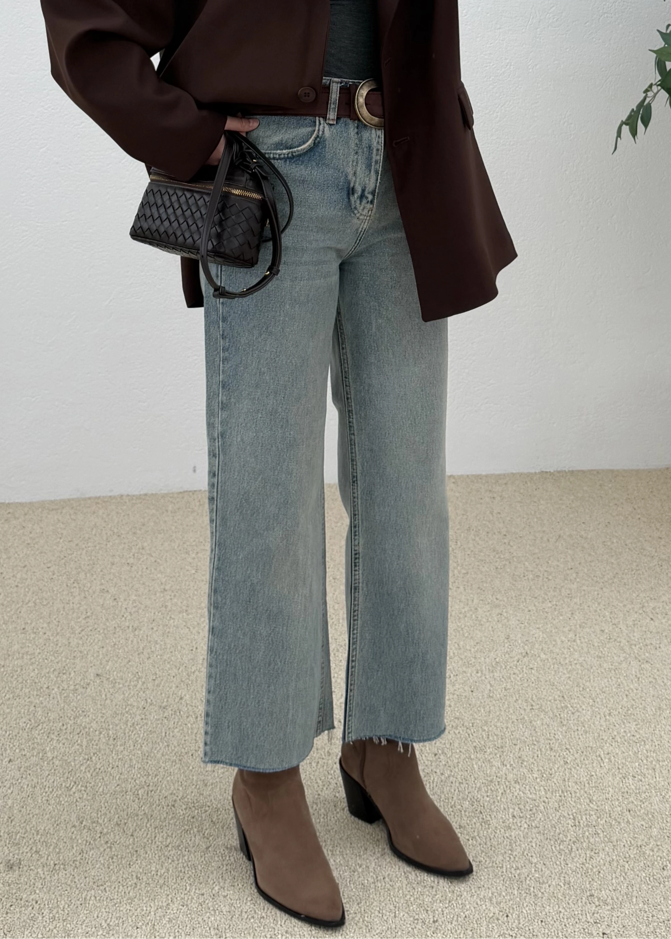 ( 974 ) Zara Model Ultra Yüksek Belli Kesik Düz Paça Jeans vntg