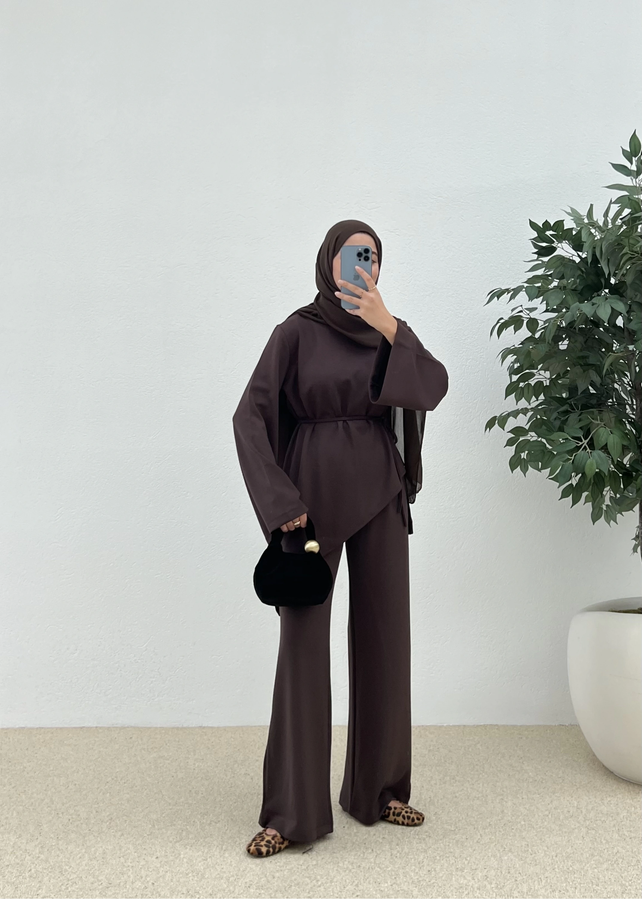 ASİMETRİK MODAL TAKIM acı kahve