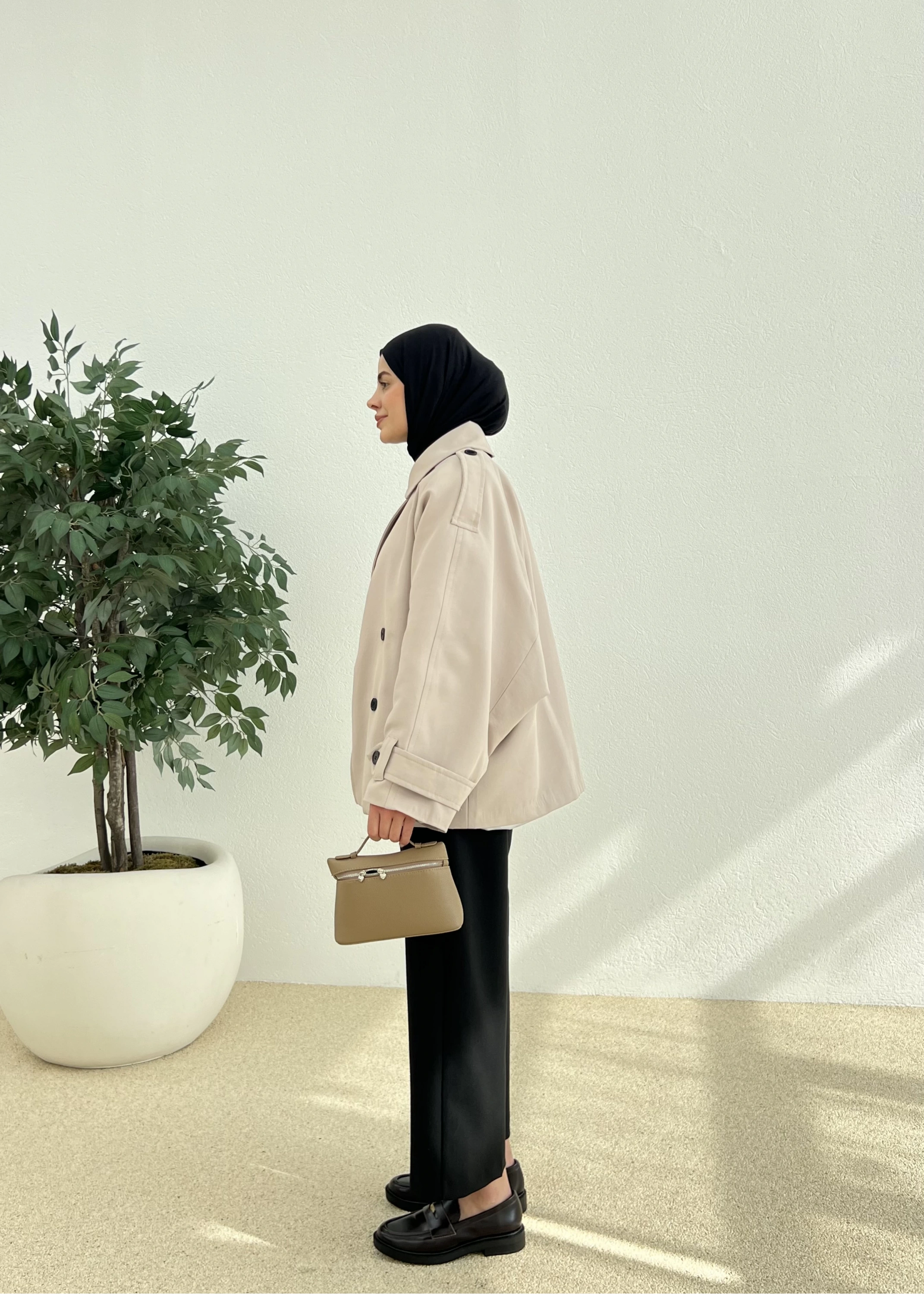 ASTARLI PREMİUM TRENÇKOT bej !!!