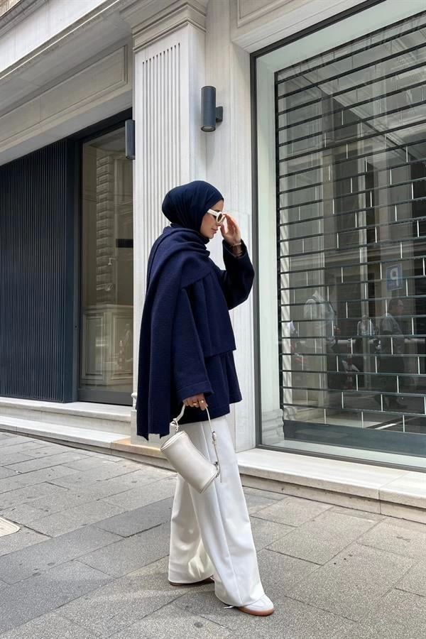 ATKILI KALİTE PİNTEREST KAZAK LACİVERT