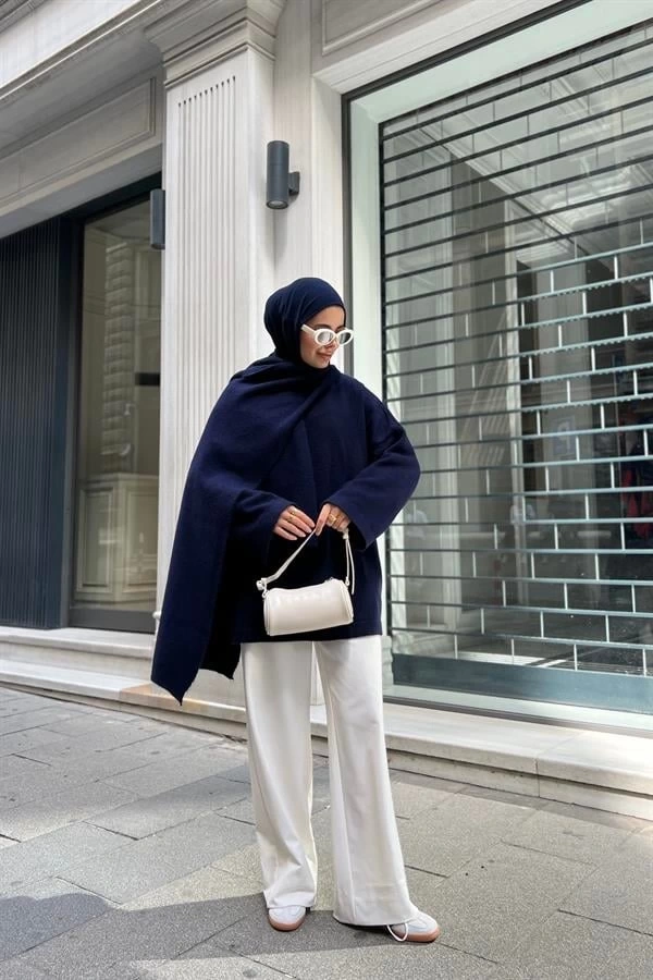 ATKILI KALİTE PİNTEREST KAZAK LACİVERT