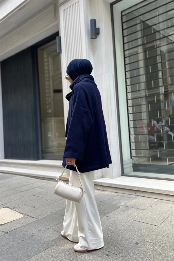 ATKILI KALİTE PİNTEREST KAZAK LACİVERT