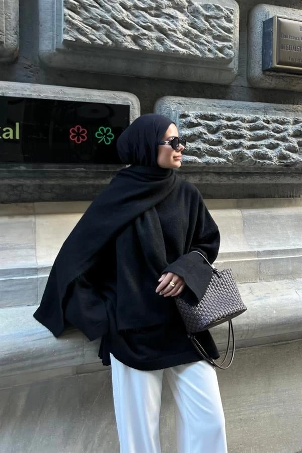 ATKILI KALİTE PİNTEREST KAZAK SİYAH