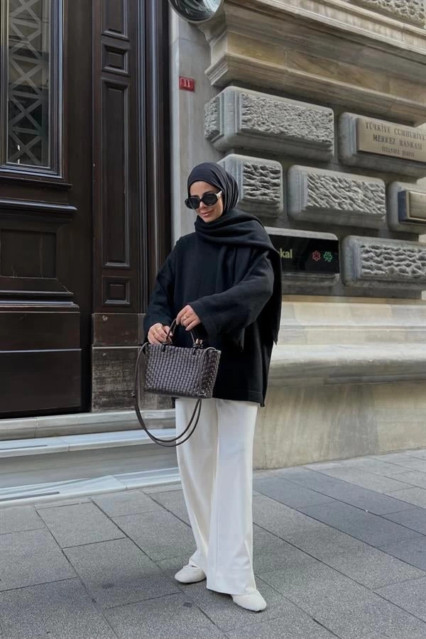 ATKILI KALİTE PİNTEREST KAZAK SİYAH