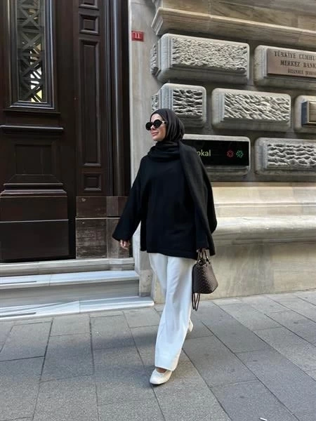 ATKILI KALİTE PİNTEREST KAZAK SİYAH