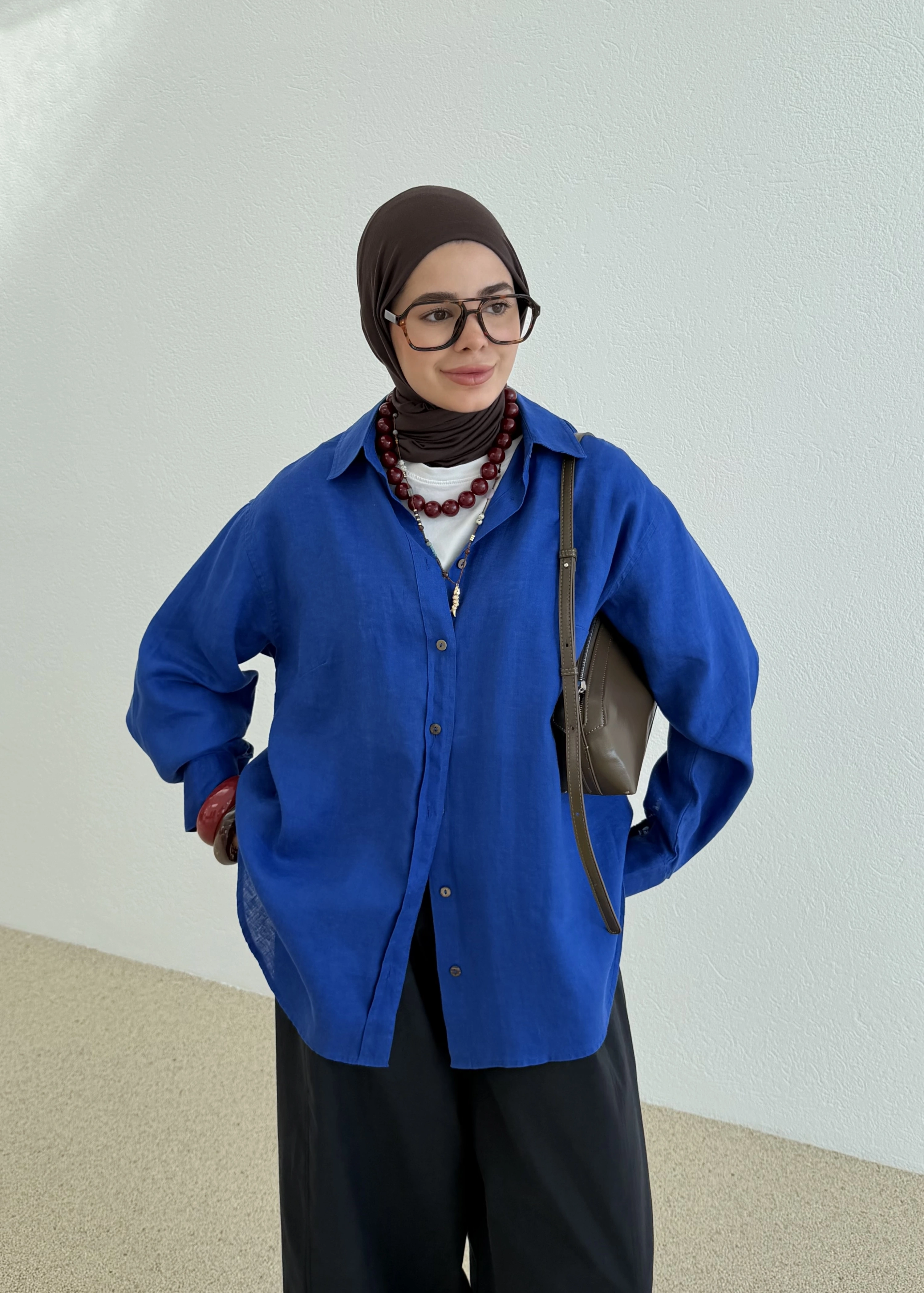 AVELİS BAĞLAMALI BLUZ SAKS MAVİ