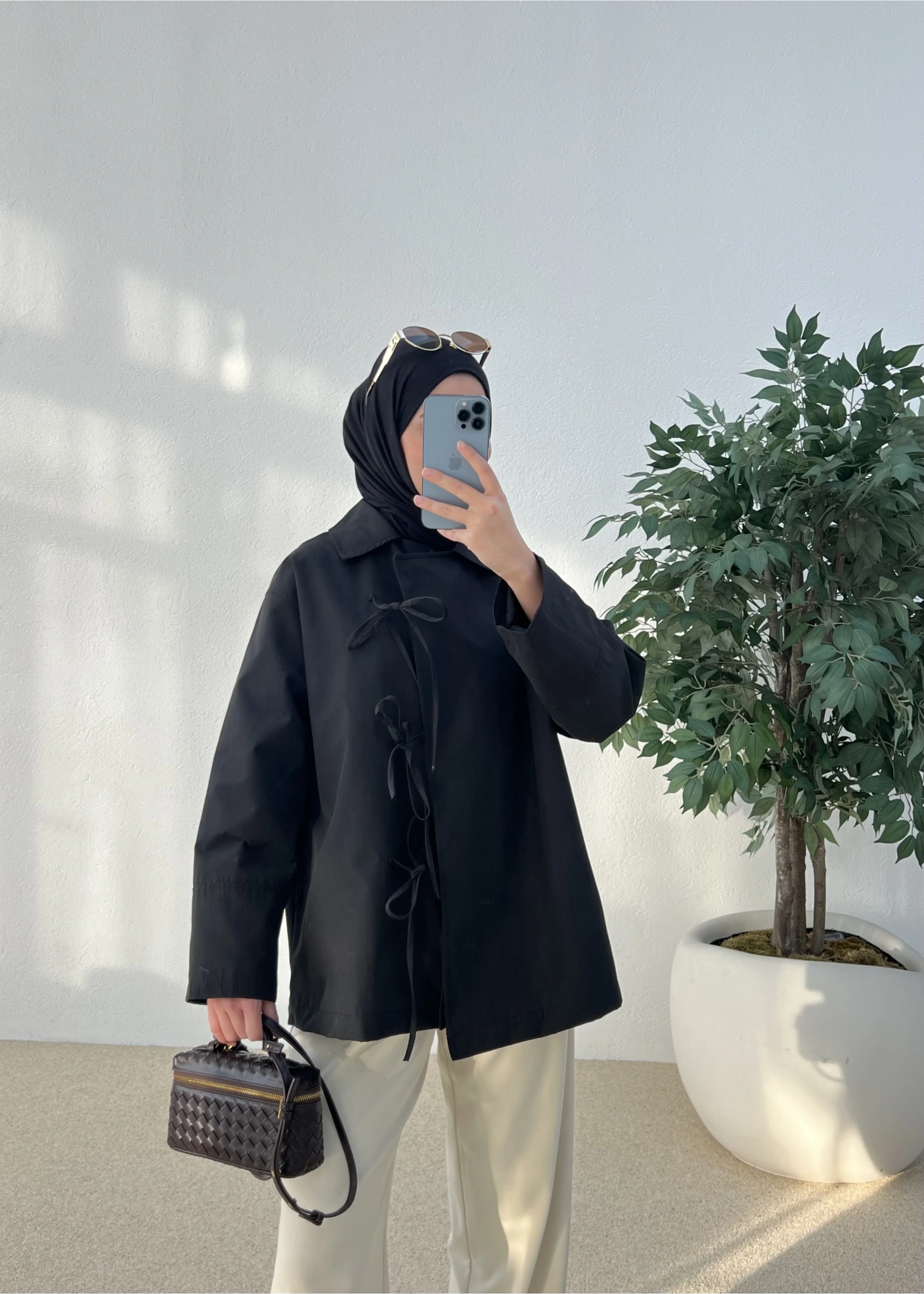 BAĞLAMA TRENÇKOT SİYAH