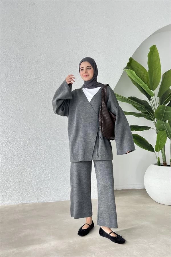 BAĞLAMALI LÜX KALİTE TRİKO Gri