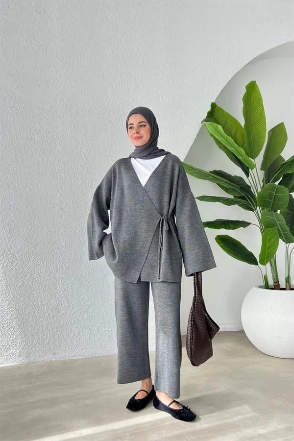 BAĞLAMALI LÜX KALİTE TRİKO Gri