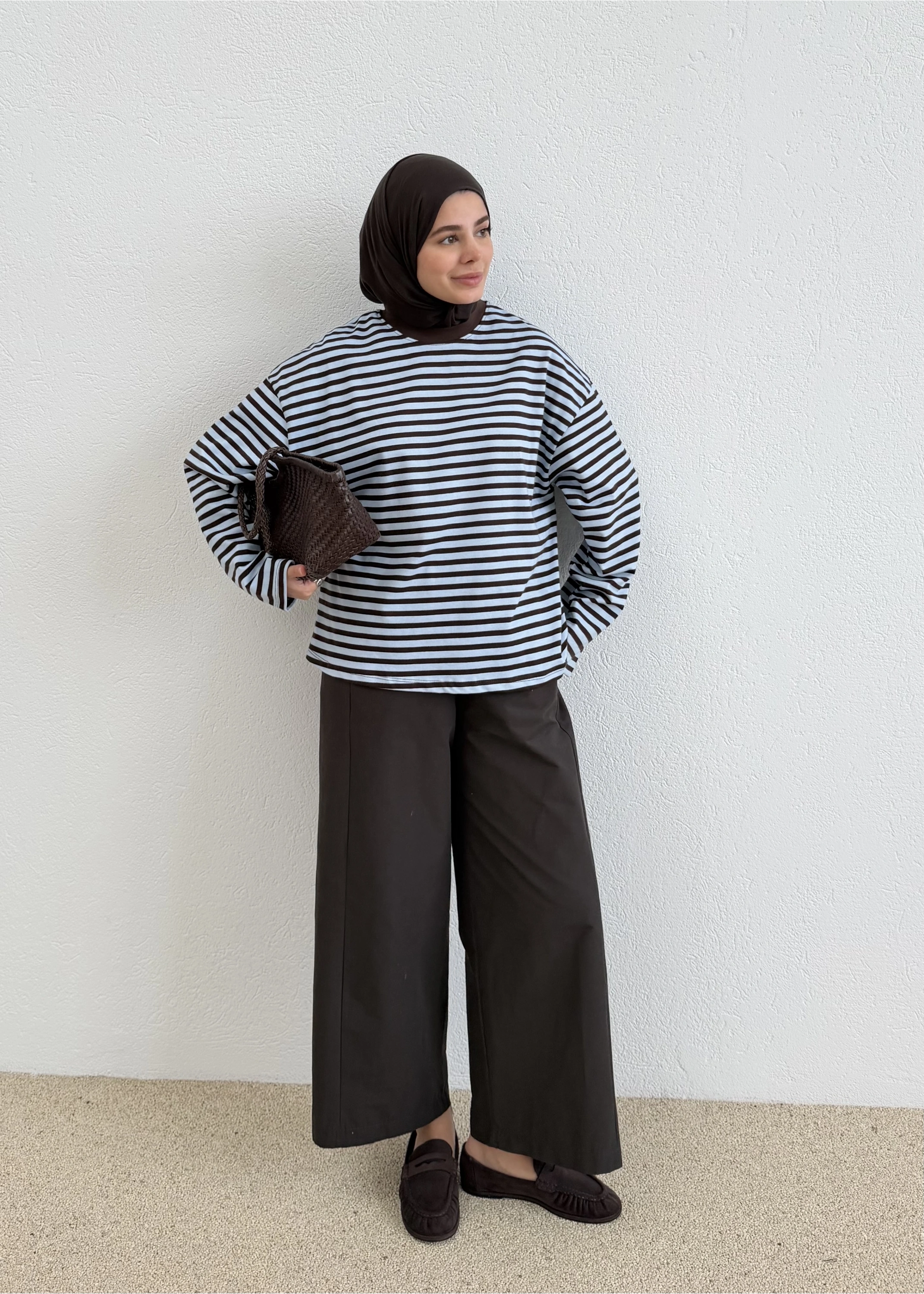 BASİC PREMİUM SWEAT BLUE İNCE ÇİZGİ