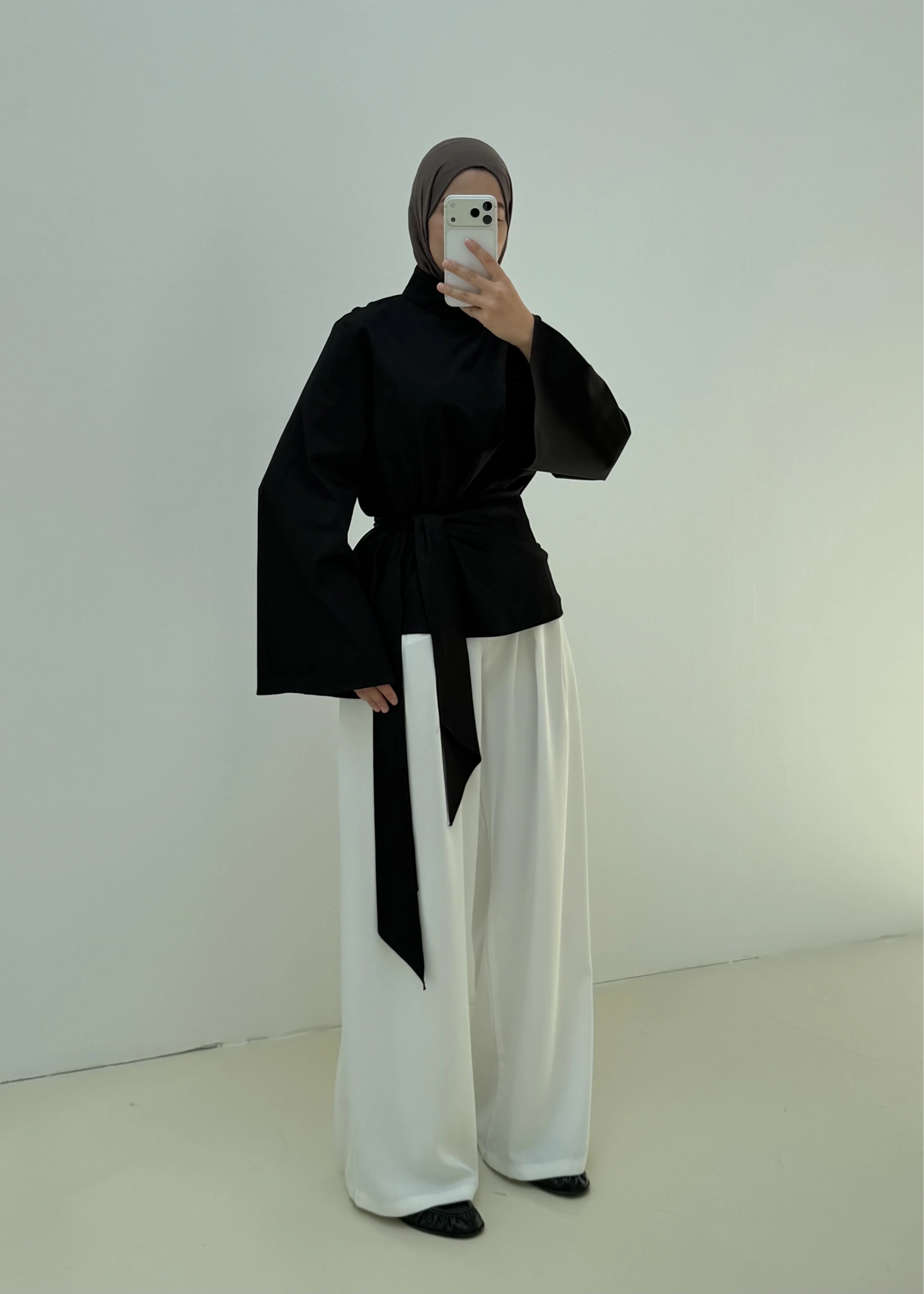 7192 BEL BAĞLAMALI BLUZ SİYAH