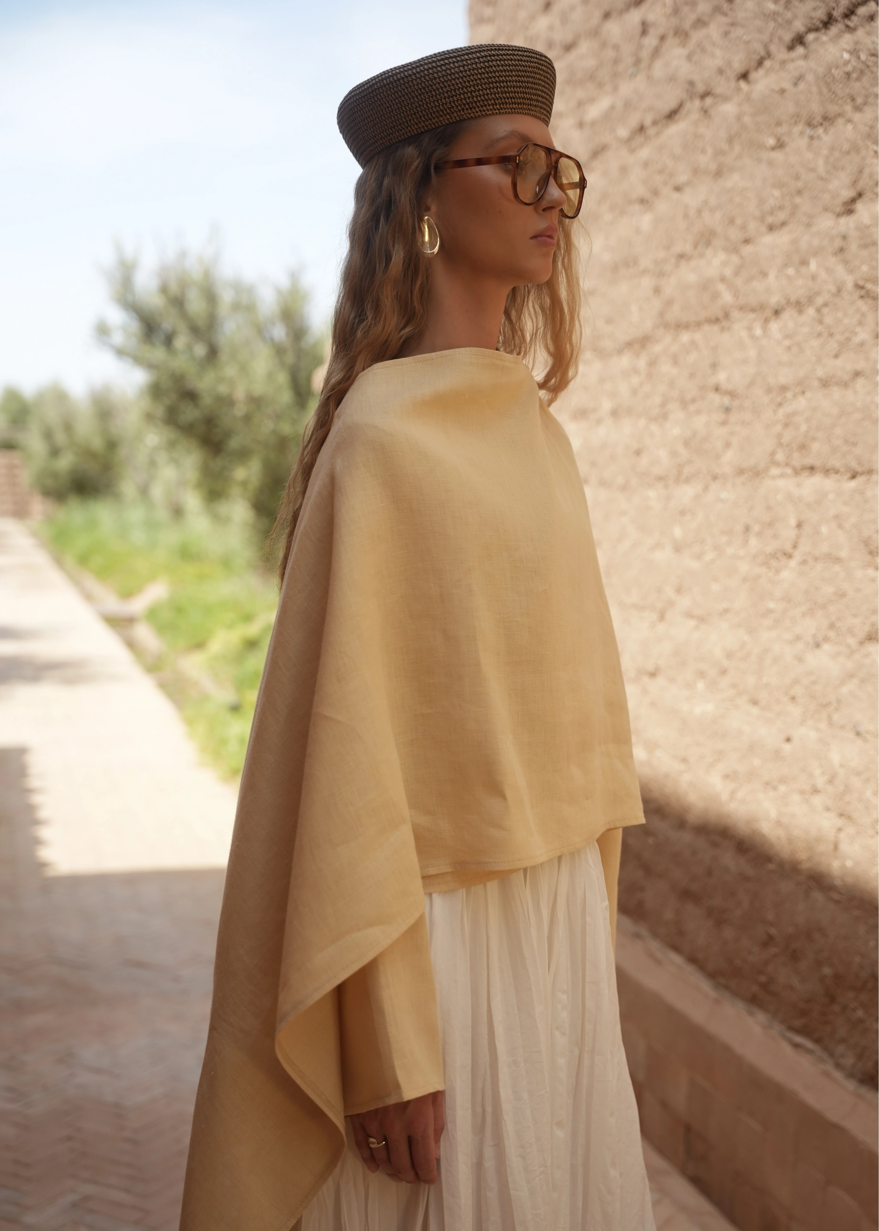 3256 BELLA %100 ORGANİK KETEN BLUZ SOFT SARI