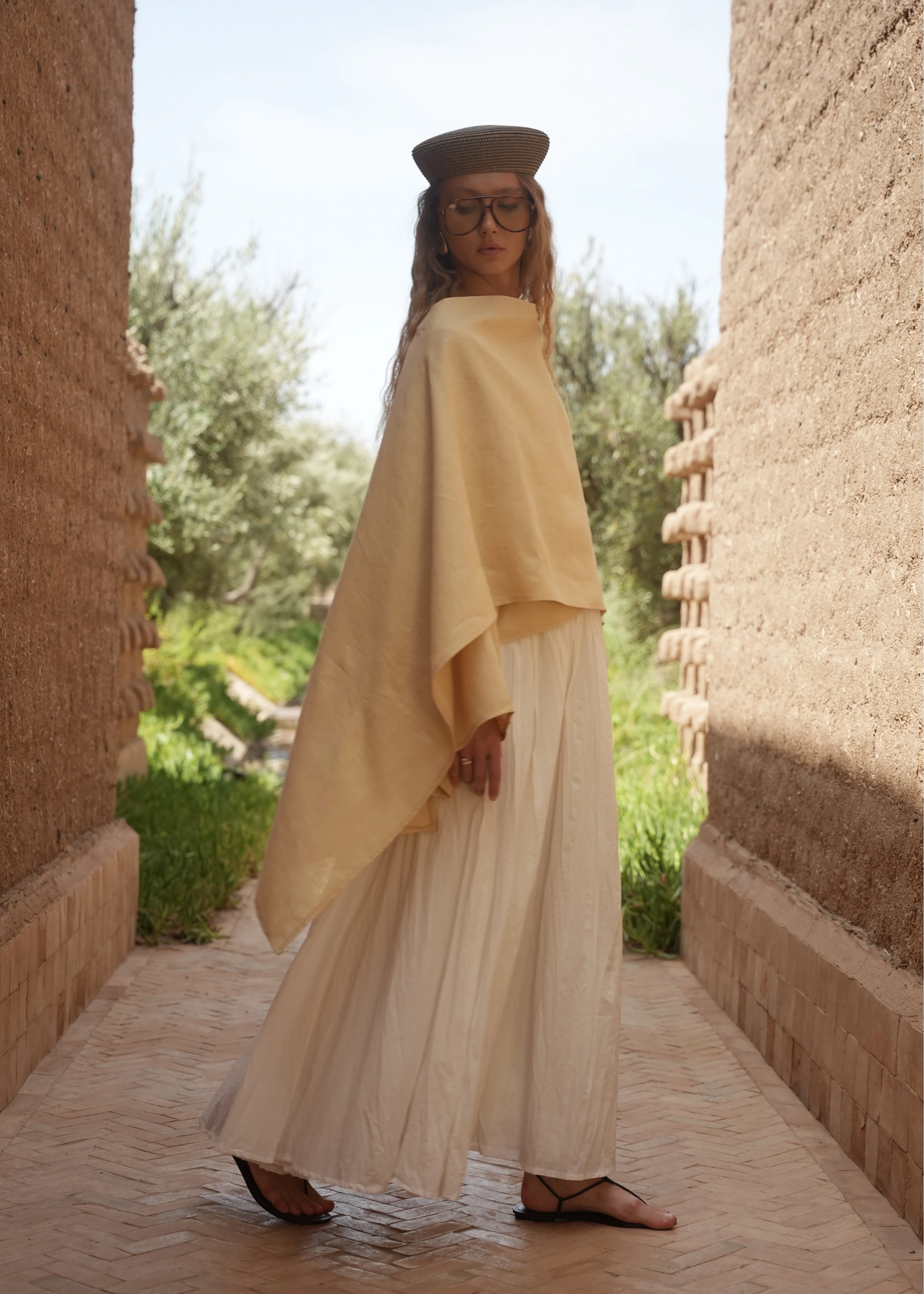 3256 BELLA %100 ORGANİK KETEN BLUZ SOFT SARI
