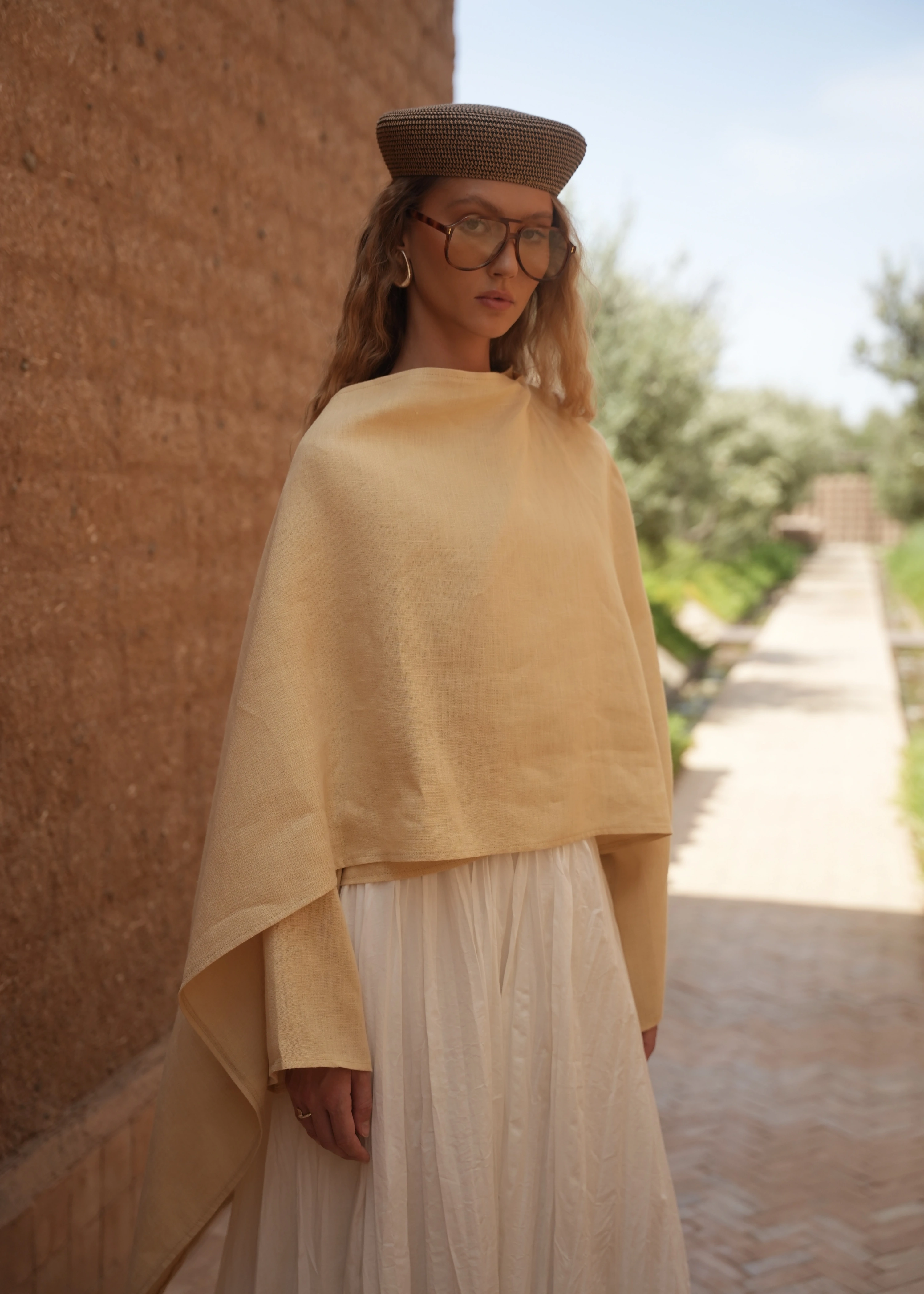 3256 BELLA %100 ORGANİK KETEN BLUZ SOFT SARI