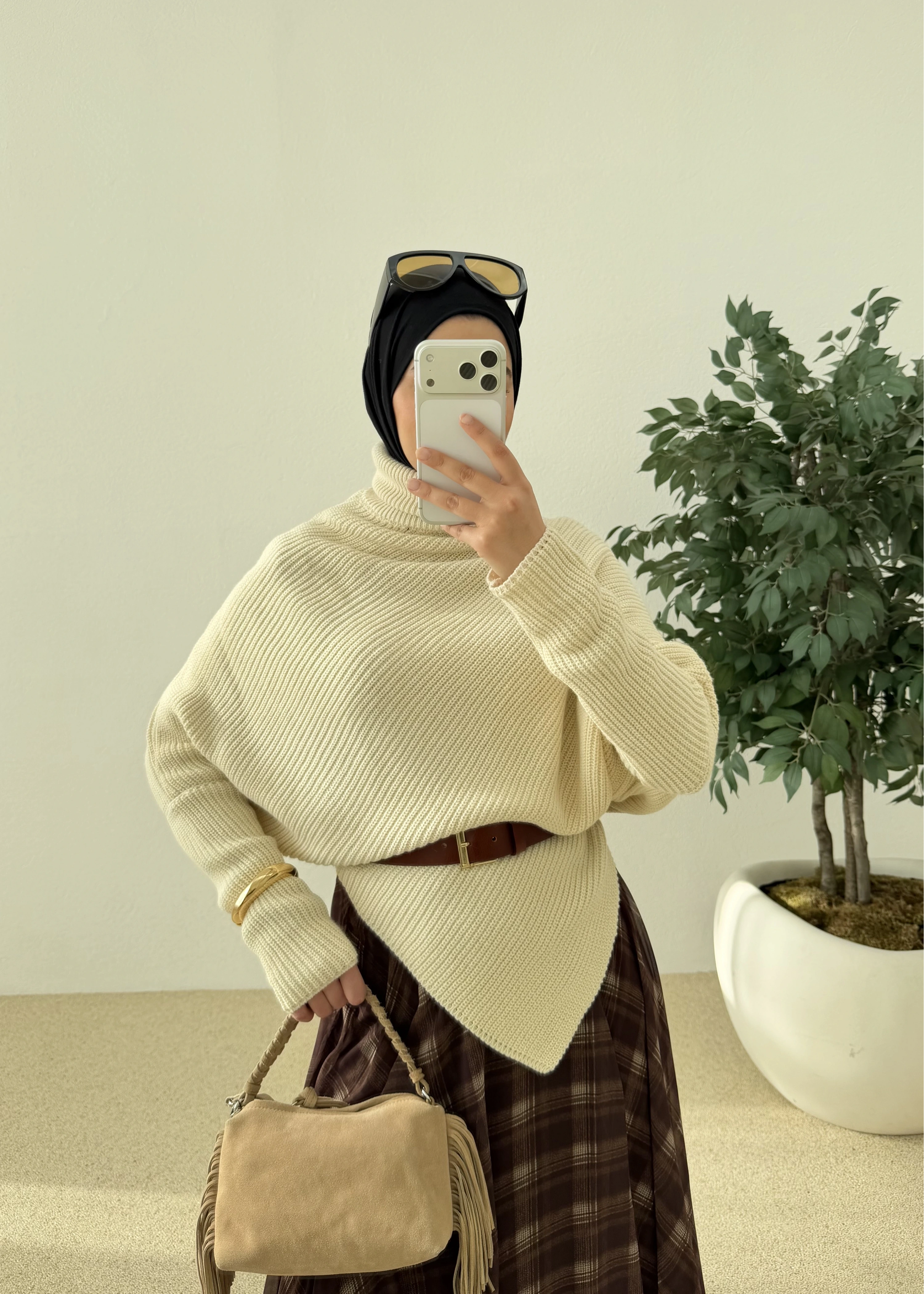 BOĞAZLI ASİMETERİK KAZAK EKRU