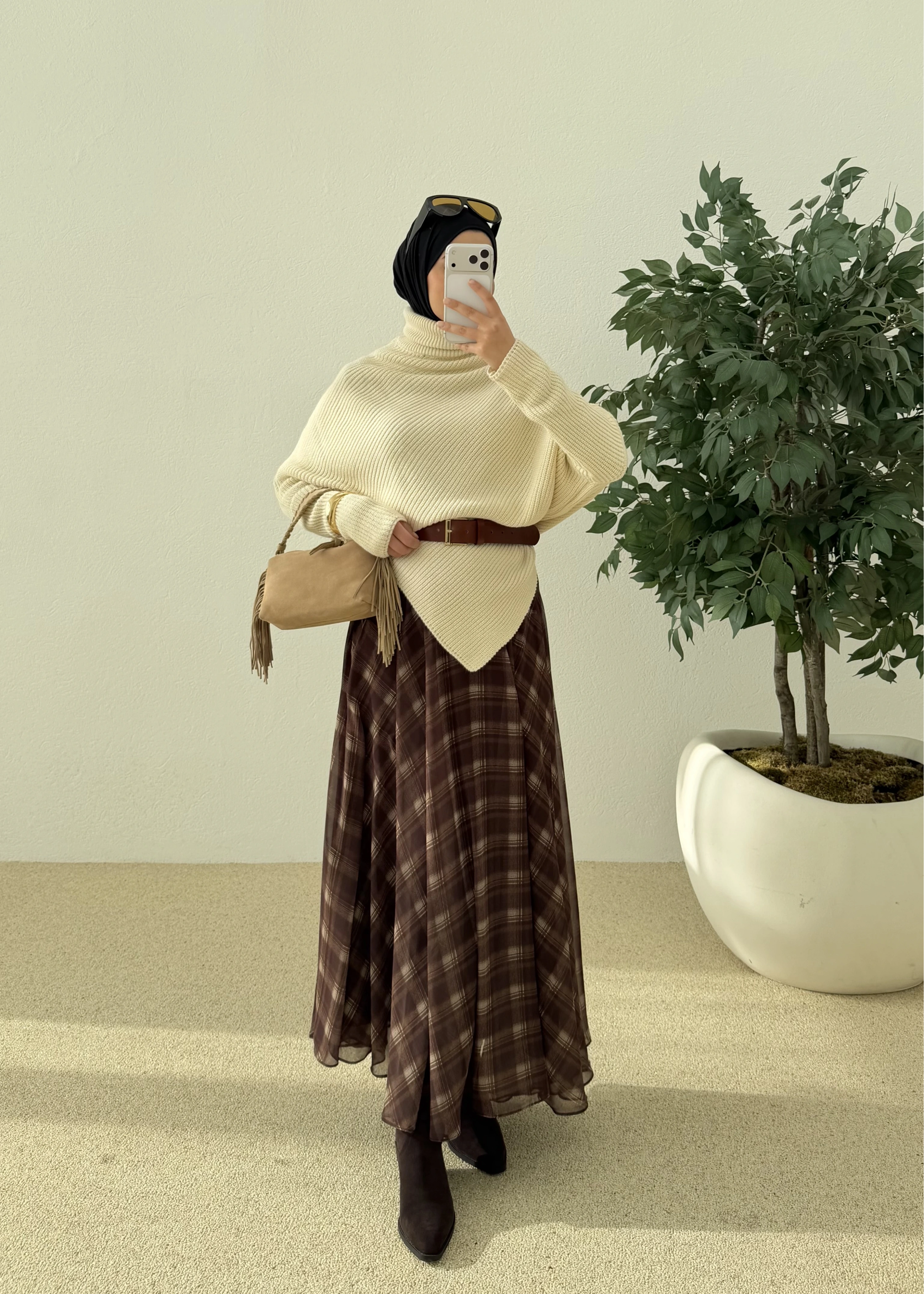 BOĞAZLI ASİMETERİK KAZAK EKRU