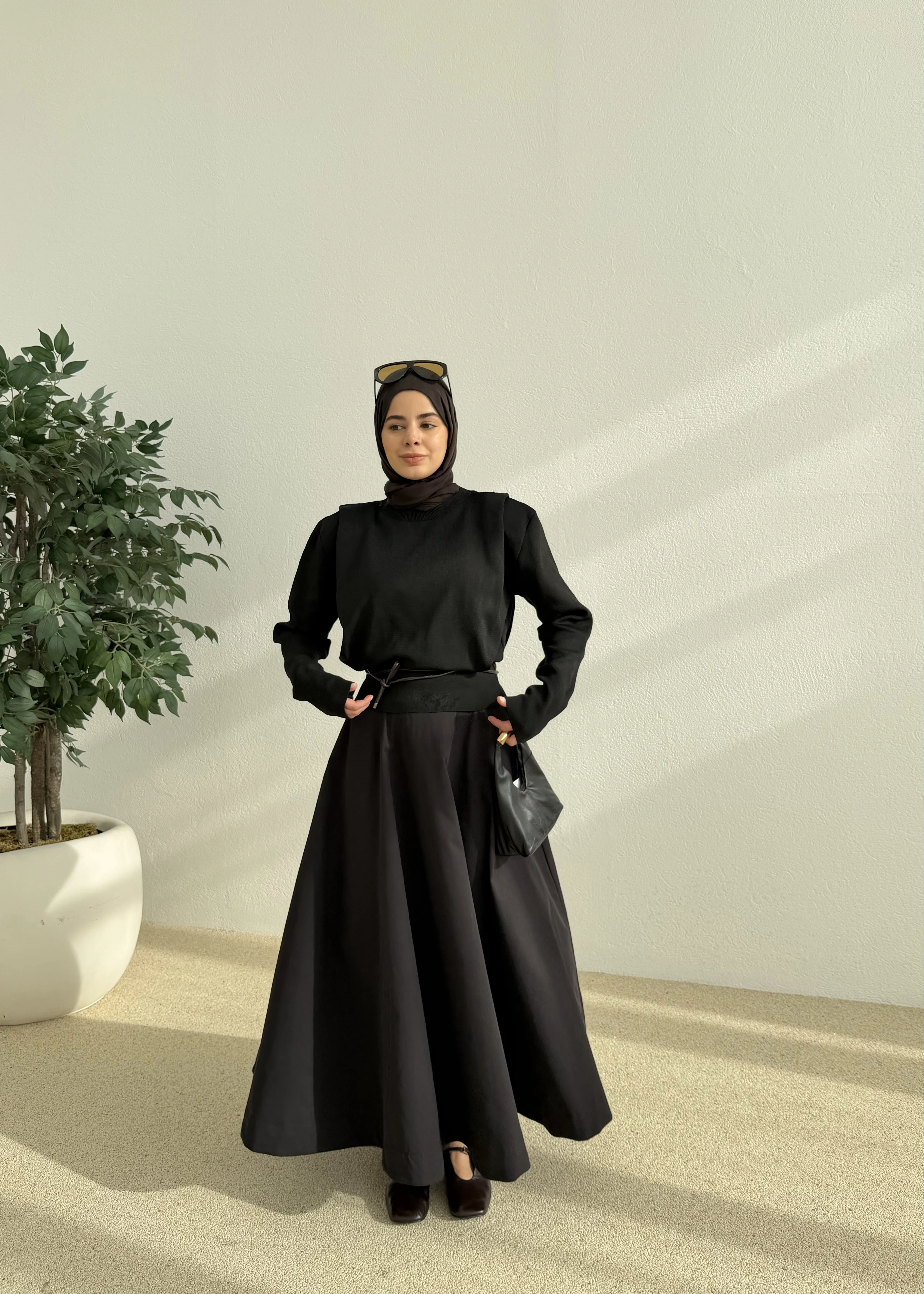 çelik örgü kazak siyah