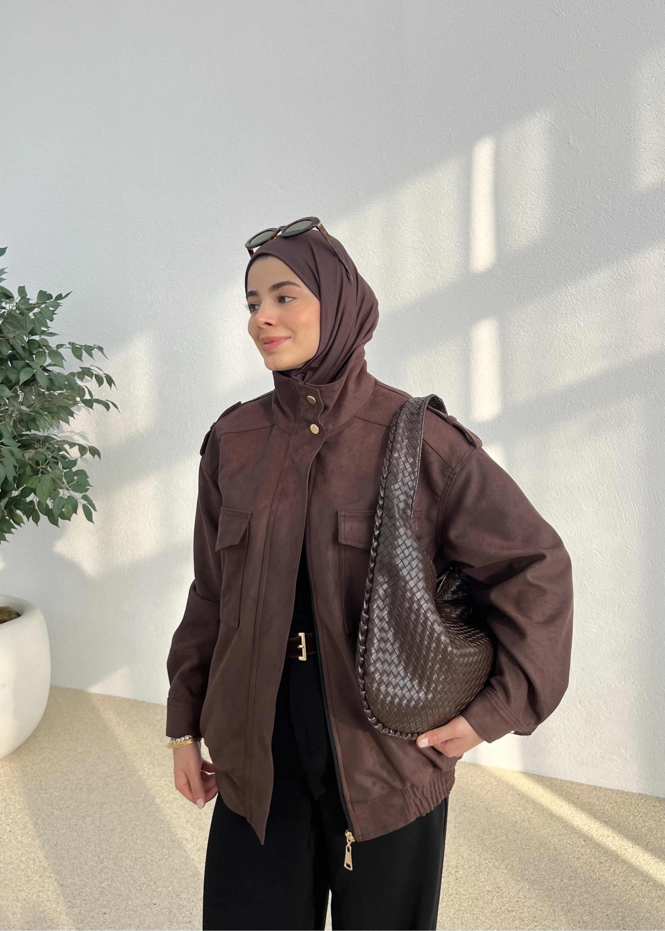 CEPLİ SÜET CEKET ACI KAHVE