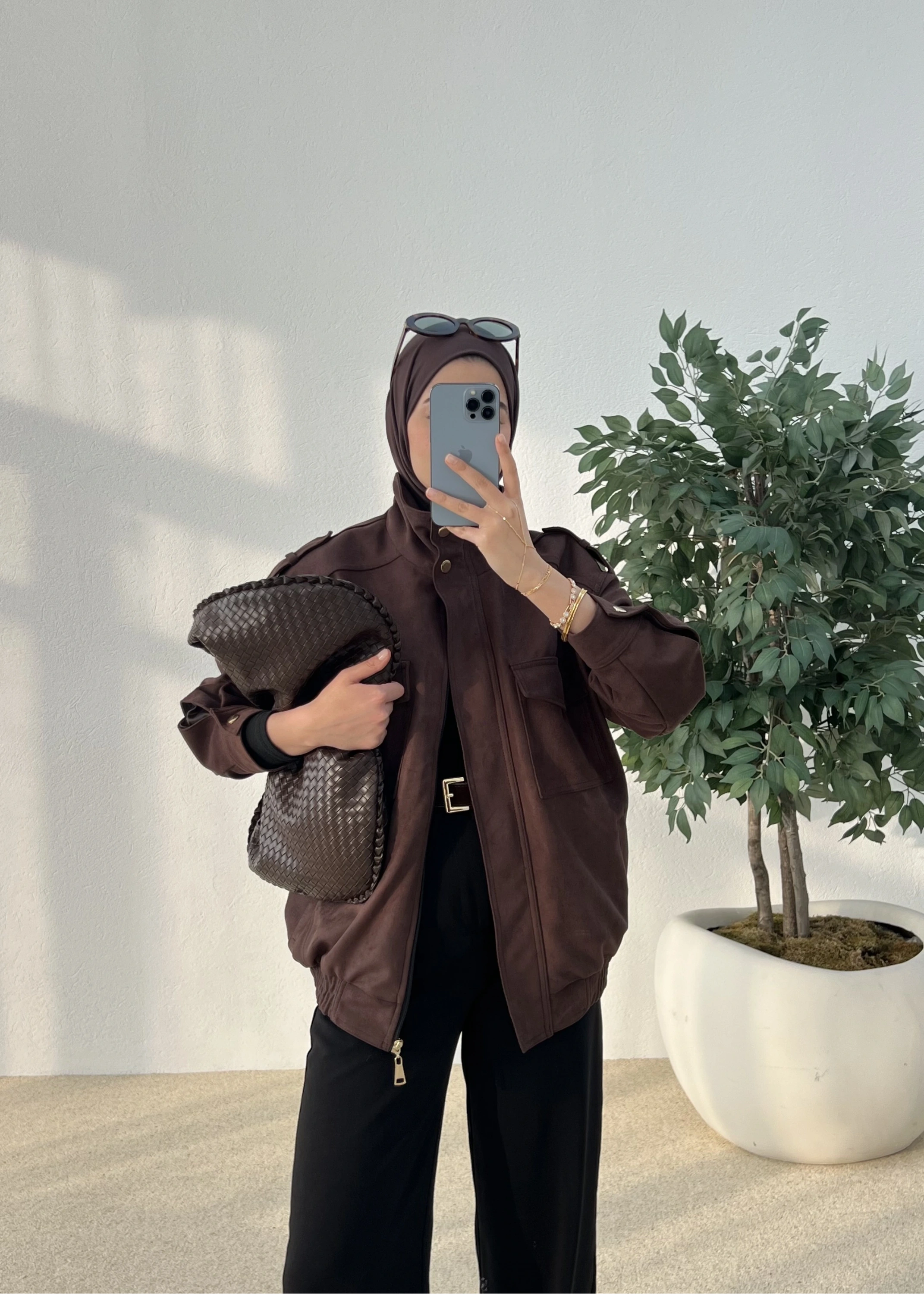 CEPLİ SÜET CEKET ACI KAHVE