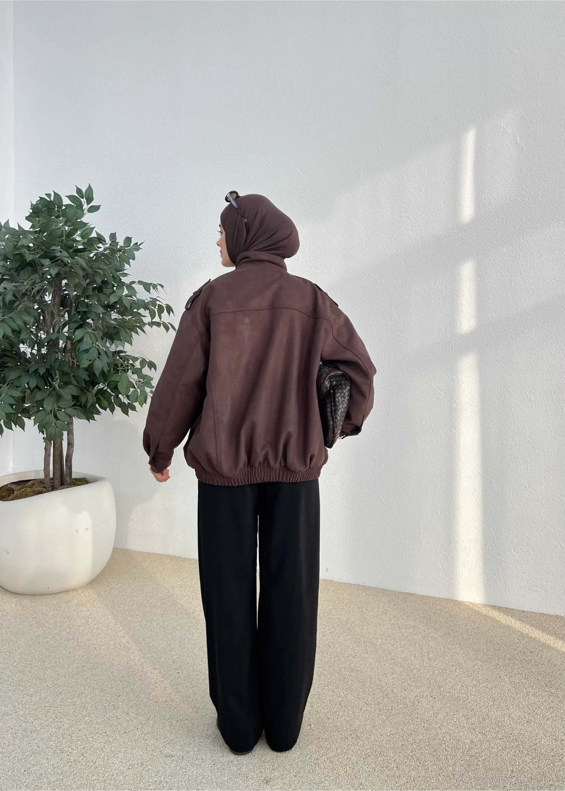 CEPLİ SÜET CEKET ACI KAHVE