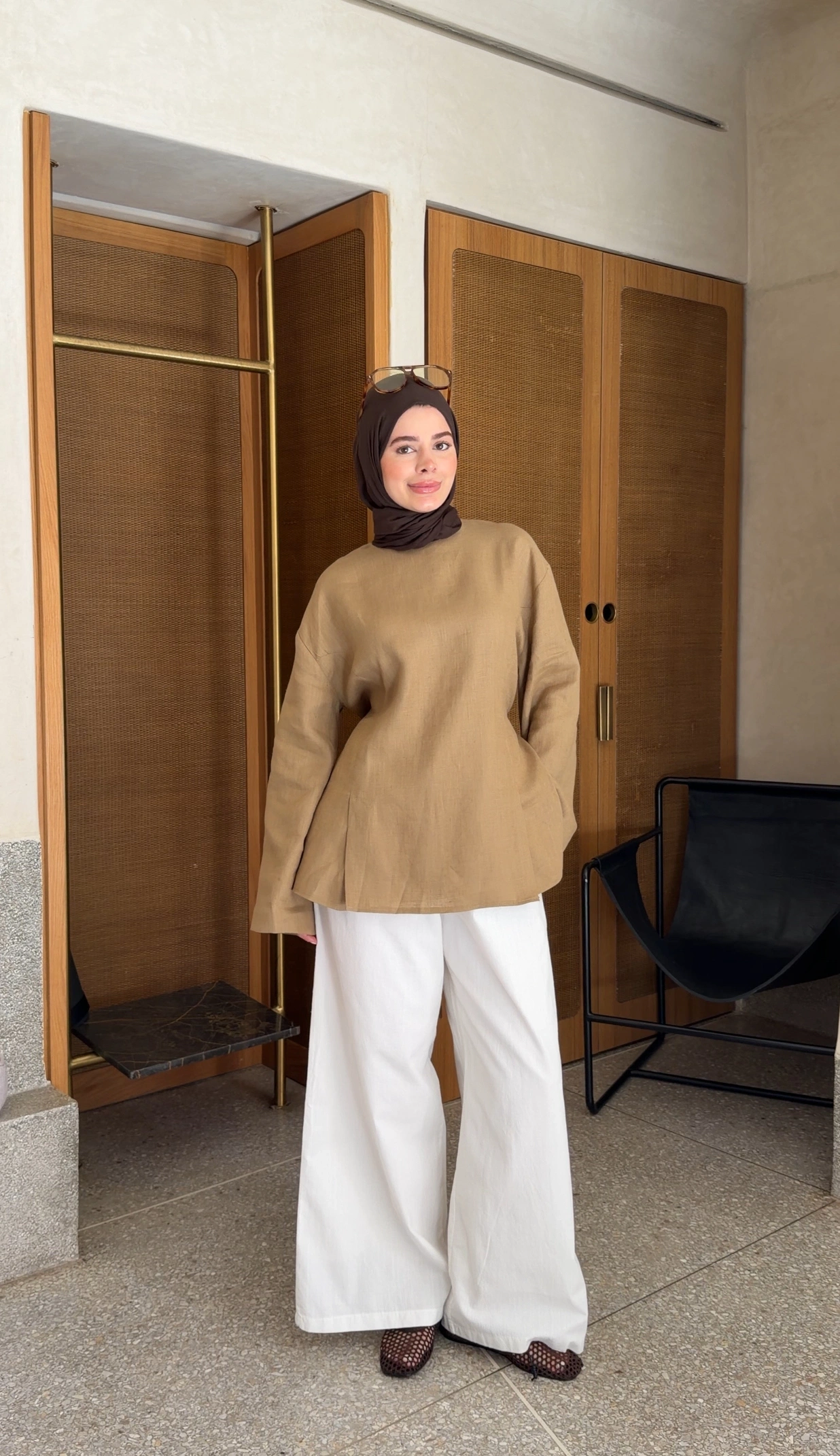 ÇİFT YIRTMAÇLI %100 ORGANİK KETEN BLUZ SAHRA