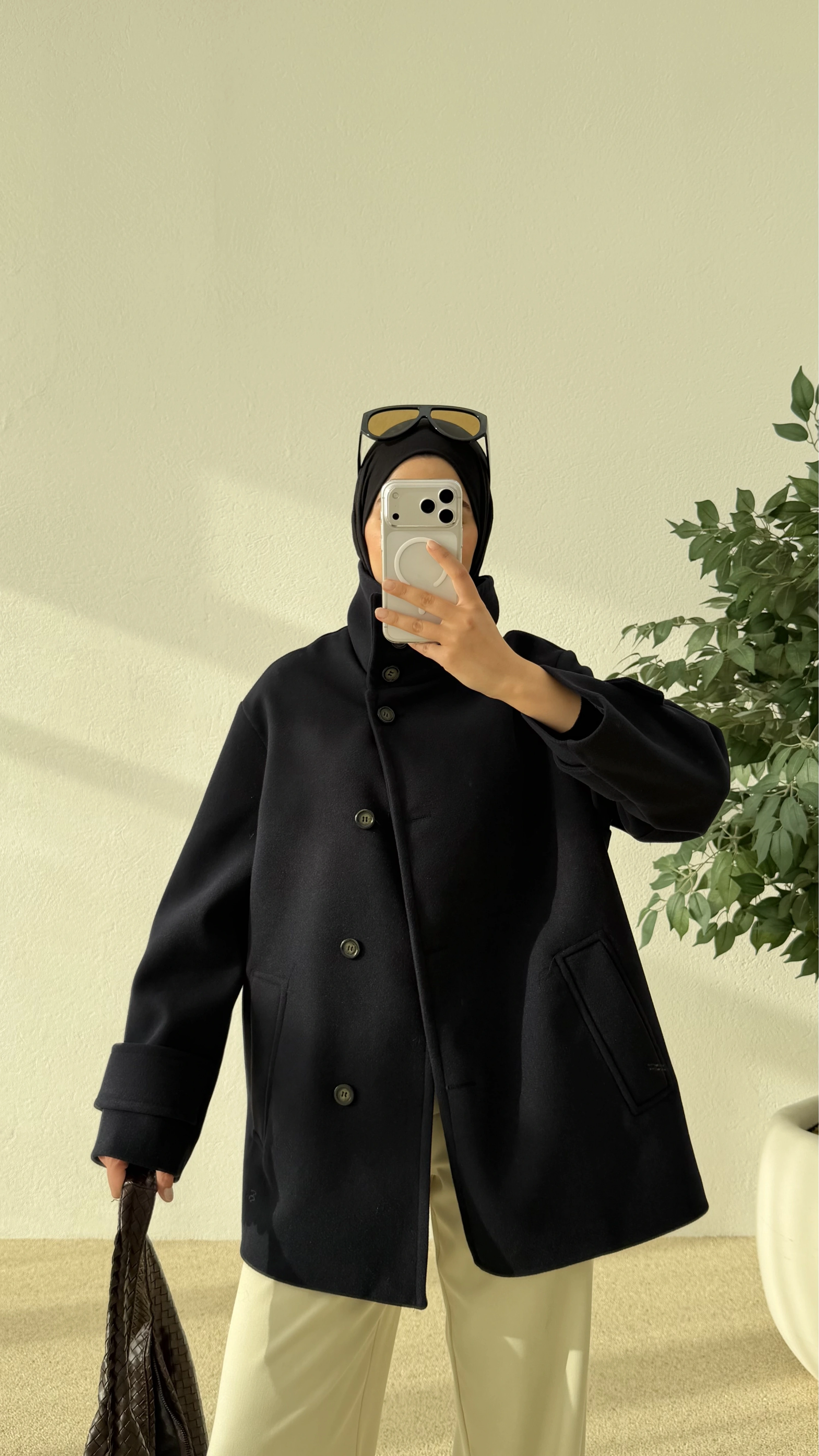 DİK YAKA KAŞE KABAN lacivert