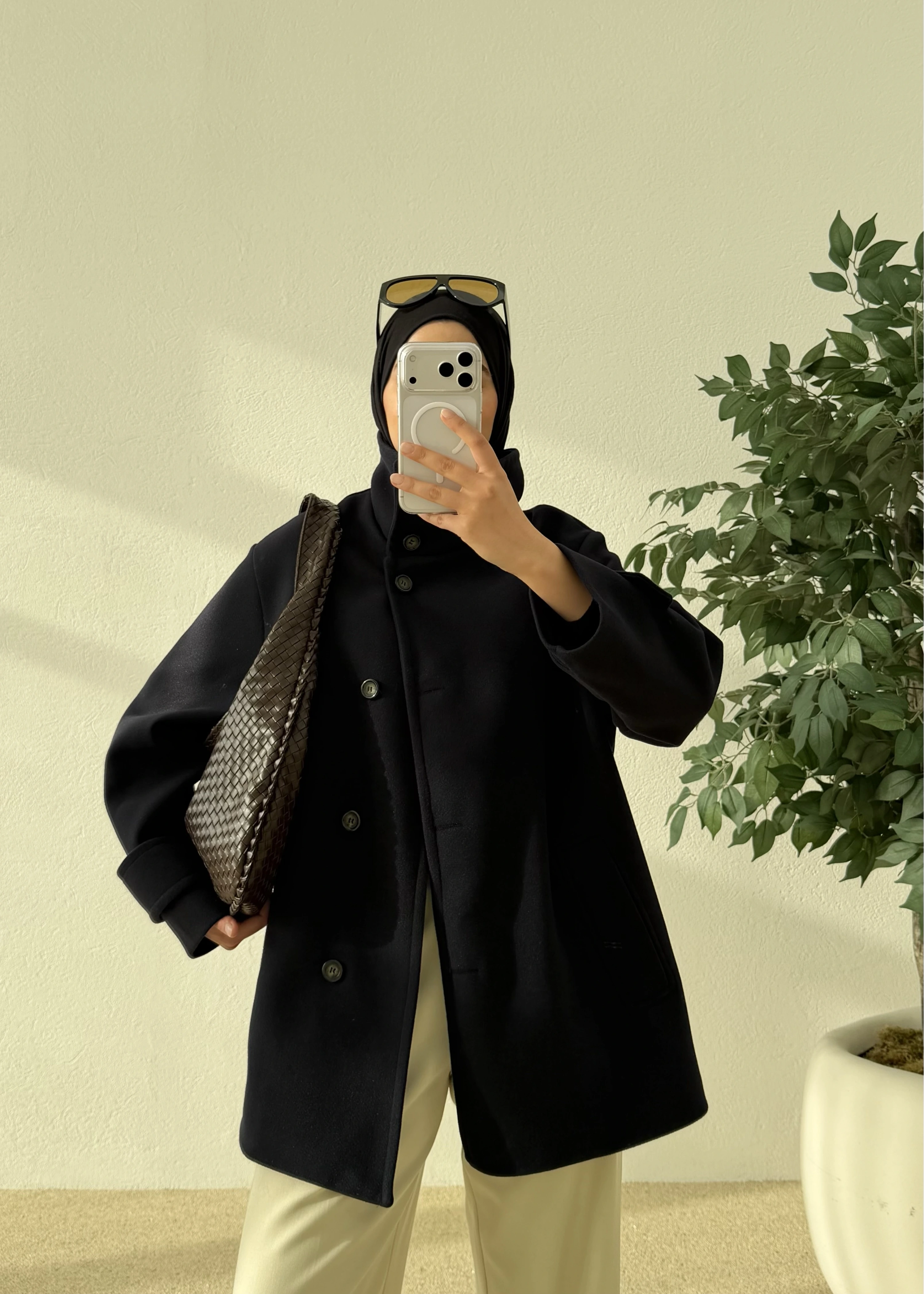 DİK YAKA KAŞE KABAN lacivert