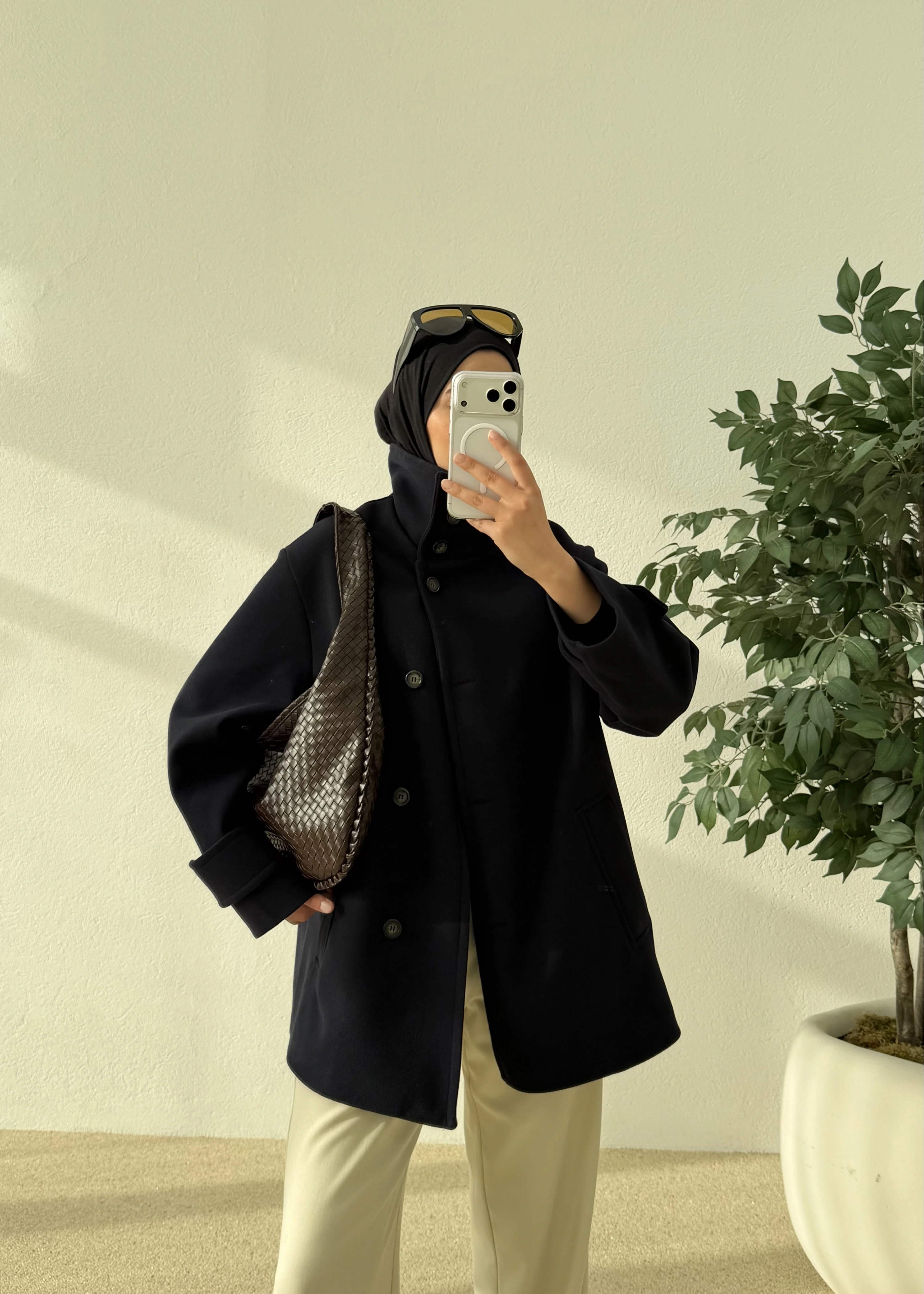 DİK YAKA KAŞE KABAN siyah