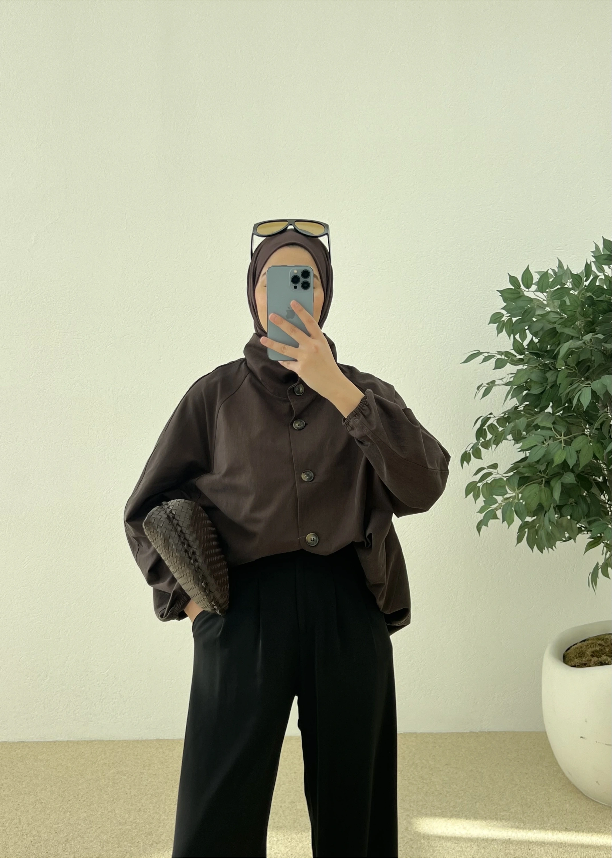 Dık yaka TRENÇKOT mng kahve