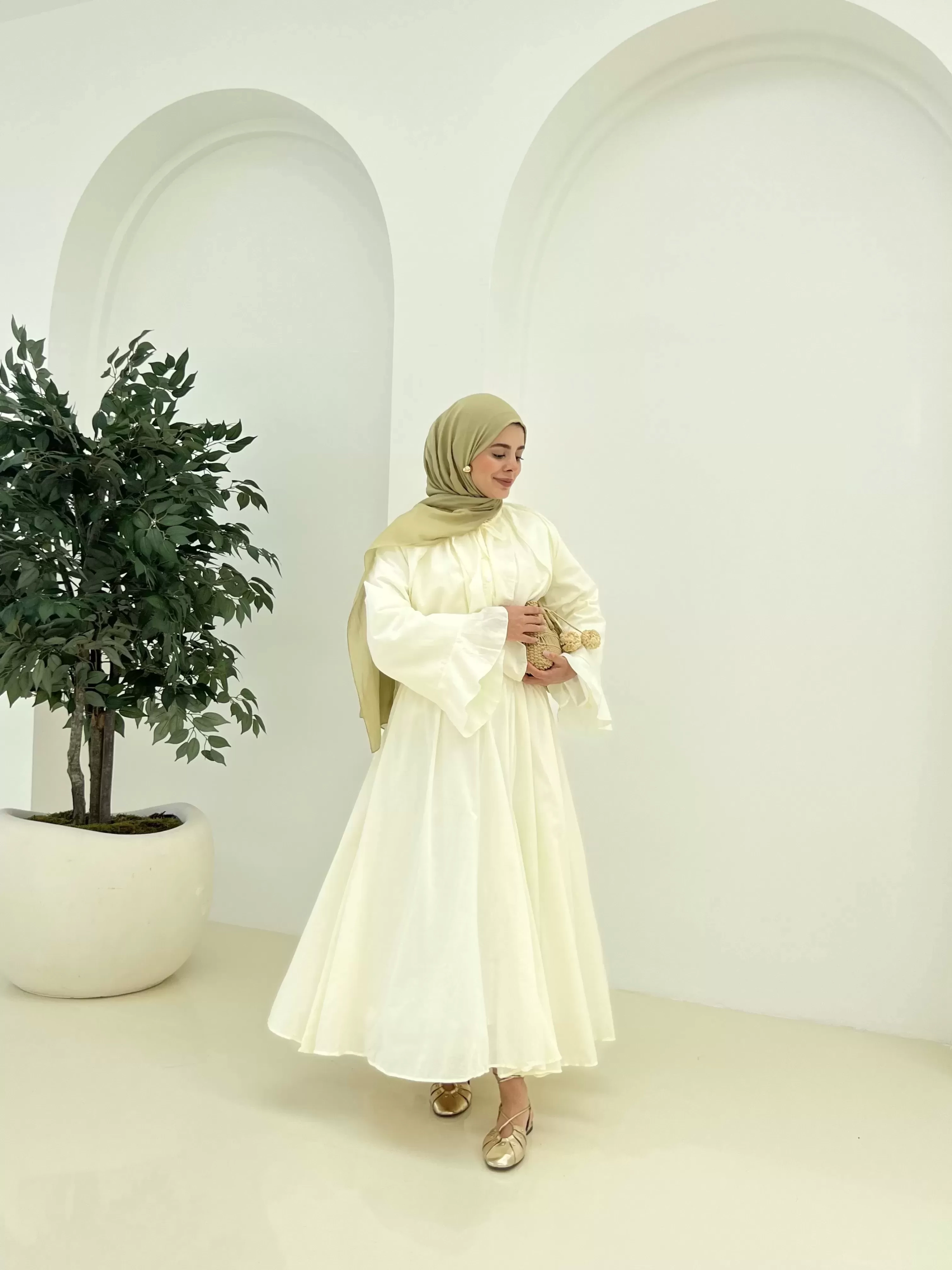 FULL ASTARLI h&m Etekli Vual Takım KREM