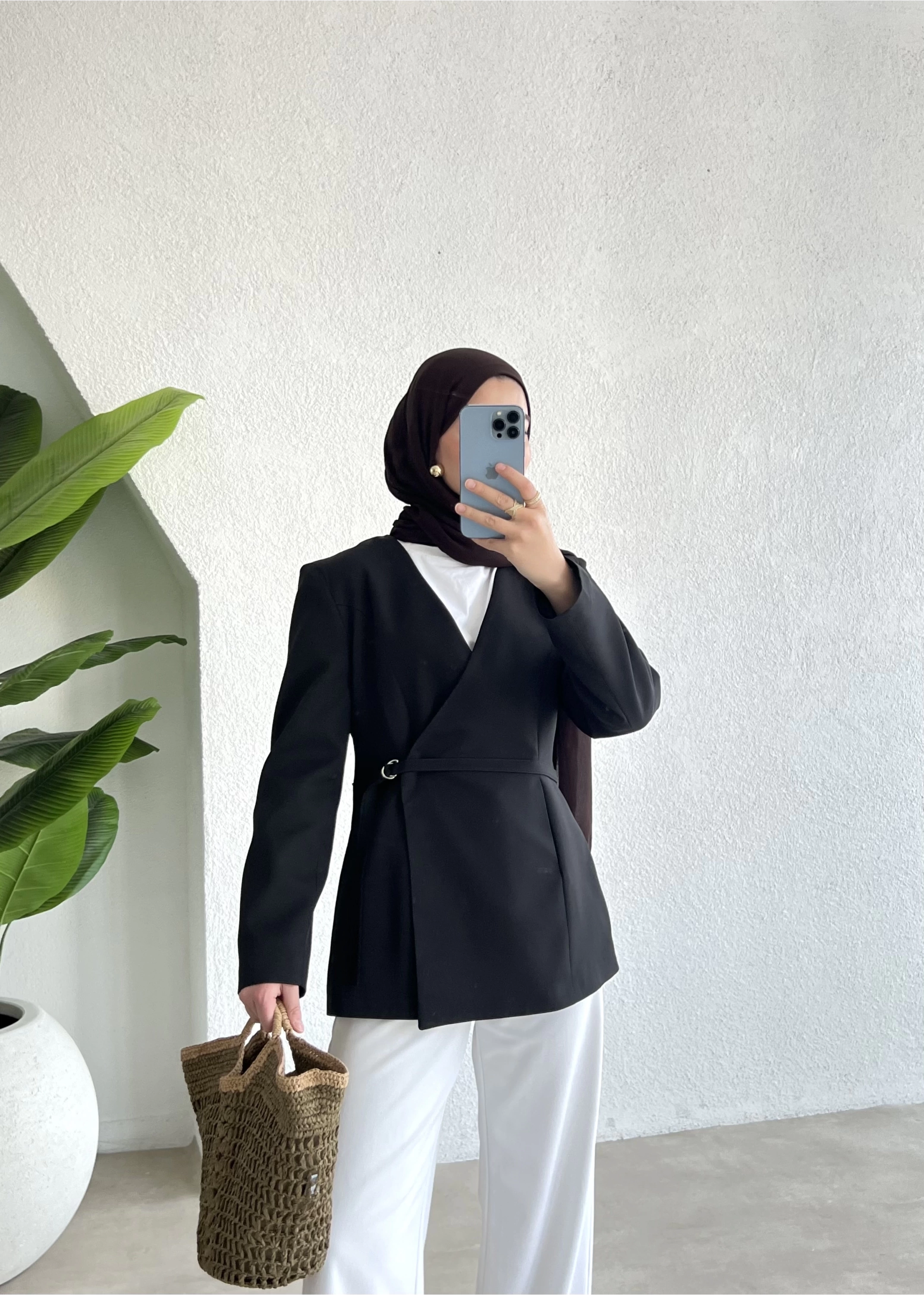 H&M DUBLE CEKET SİYAH